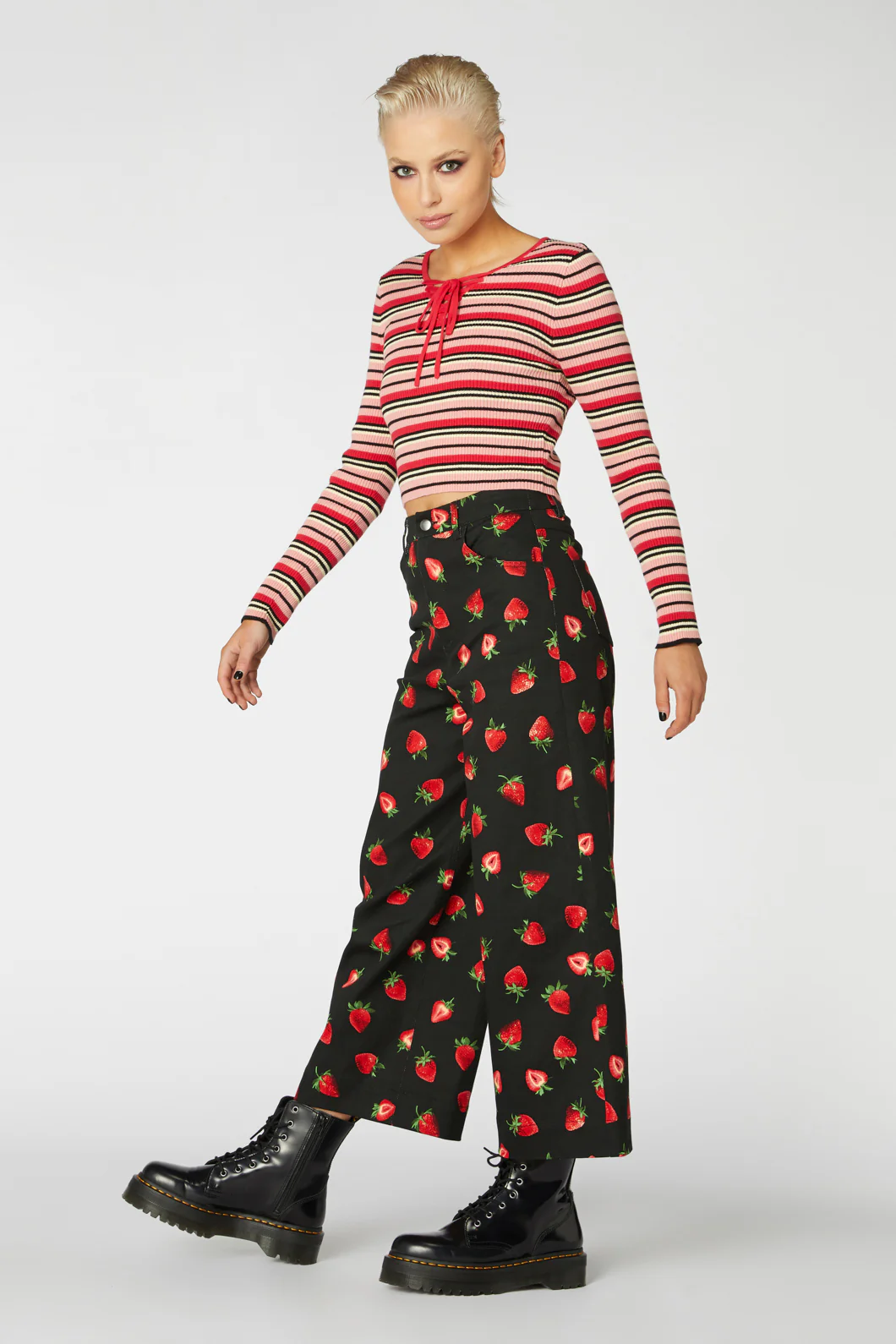 90S Fetch Stripey Crop Knit - Image 3