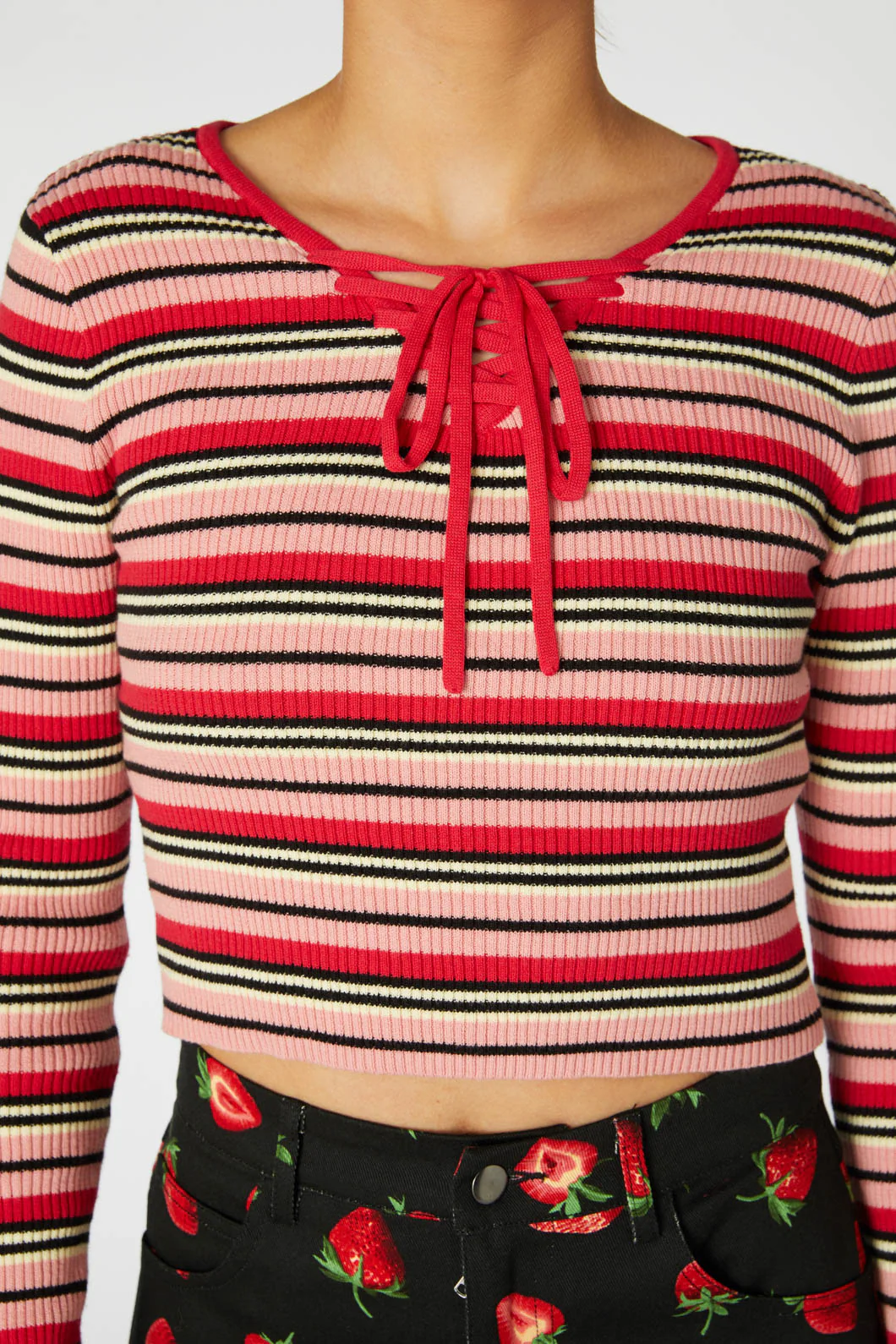 90S Fetch Stripey Crop Knit - Image 5