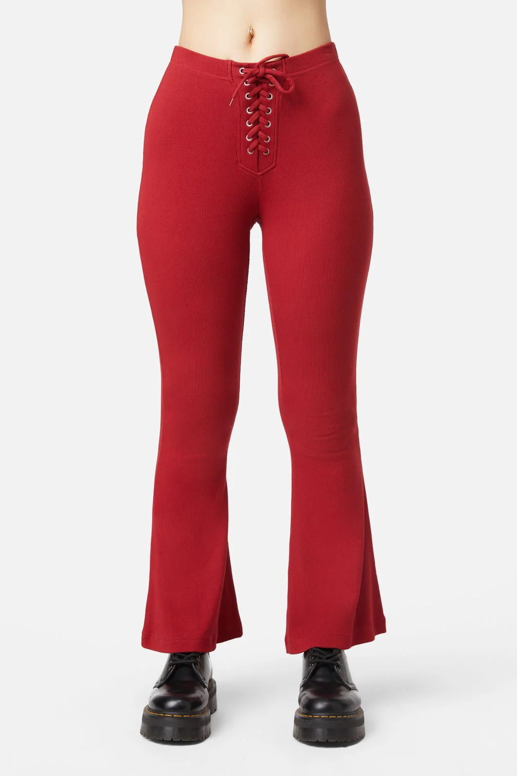 90S Lacing Flare Rib Pant - Image 2