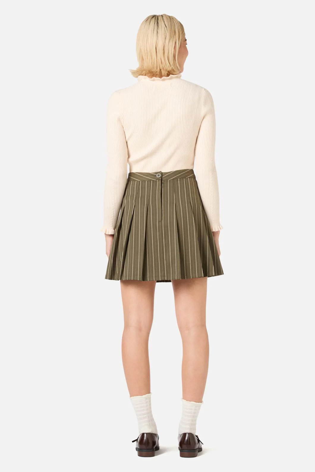 Abby Pinstripe Pleat Skirt - Image 4