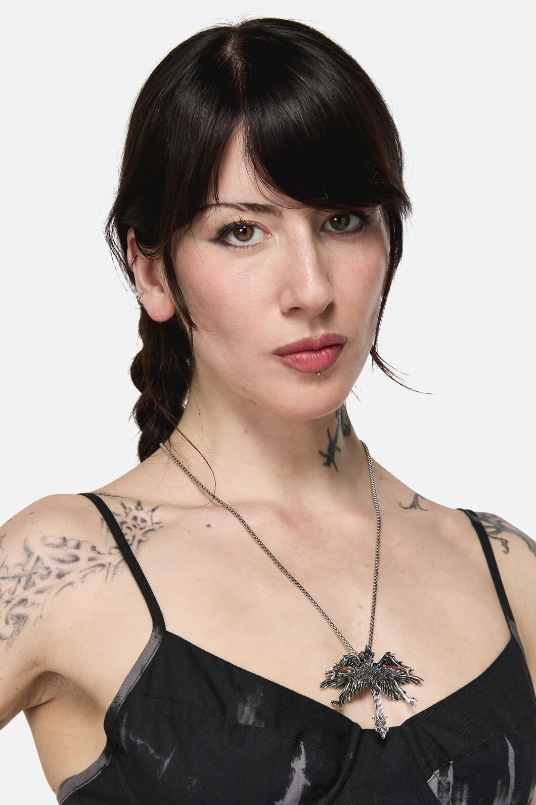 Abstract Winged Cross Necklace