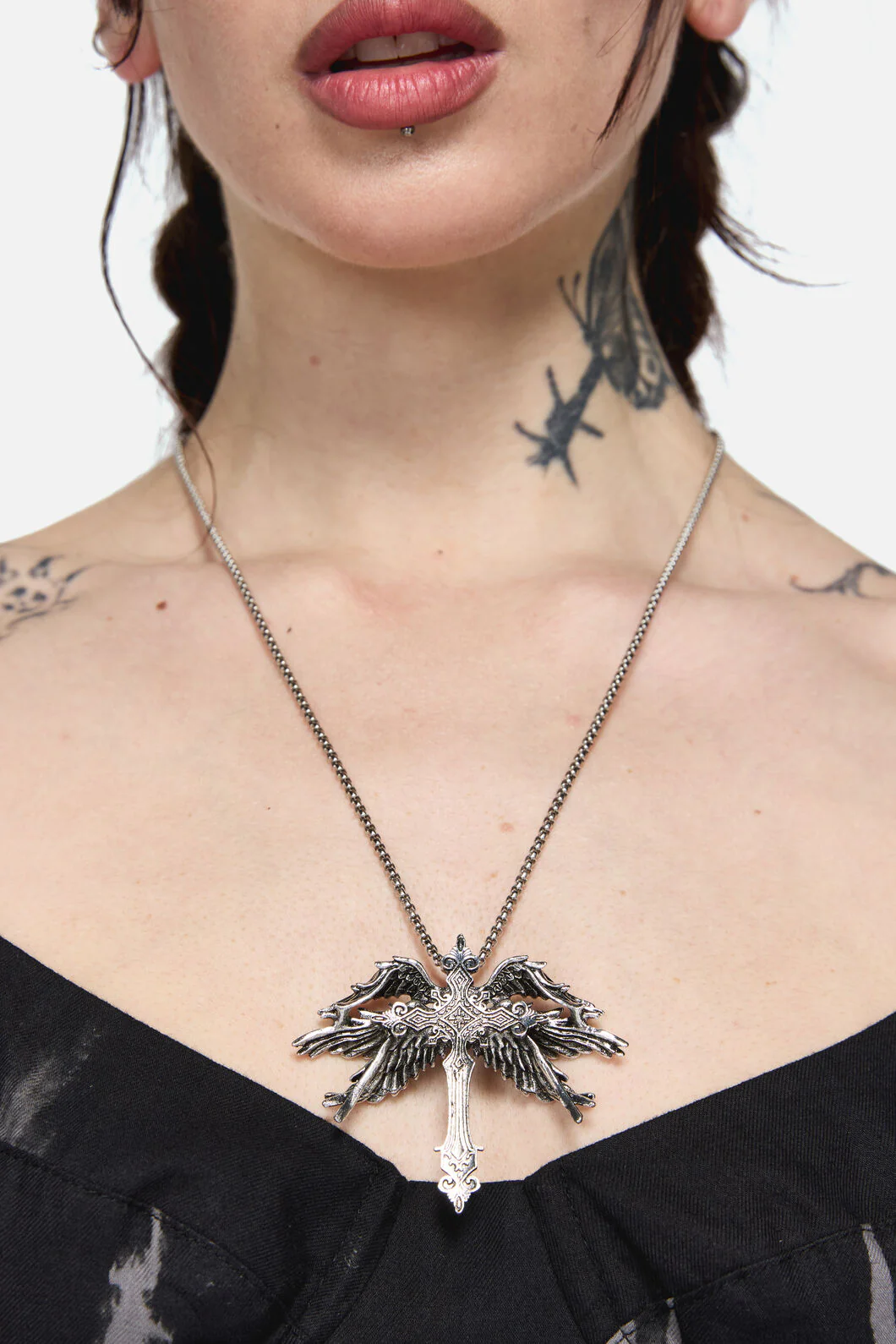 Abstract Winged Cross Necklace - Image 2