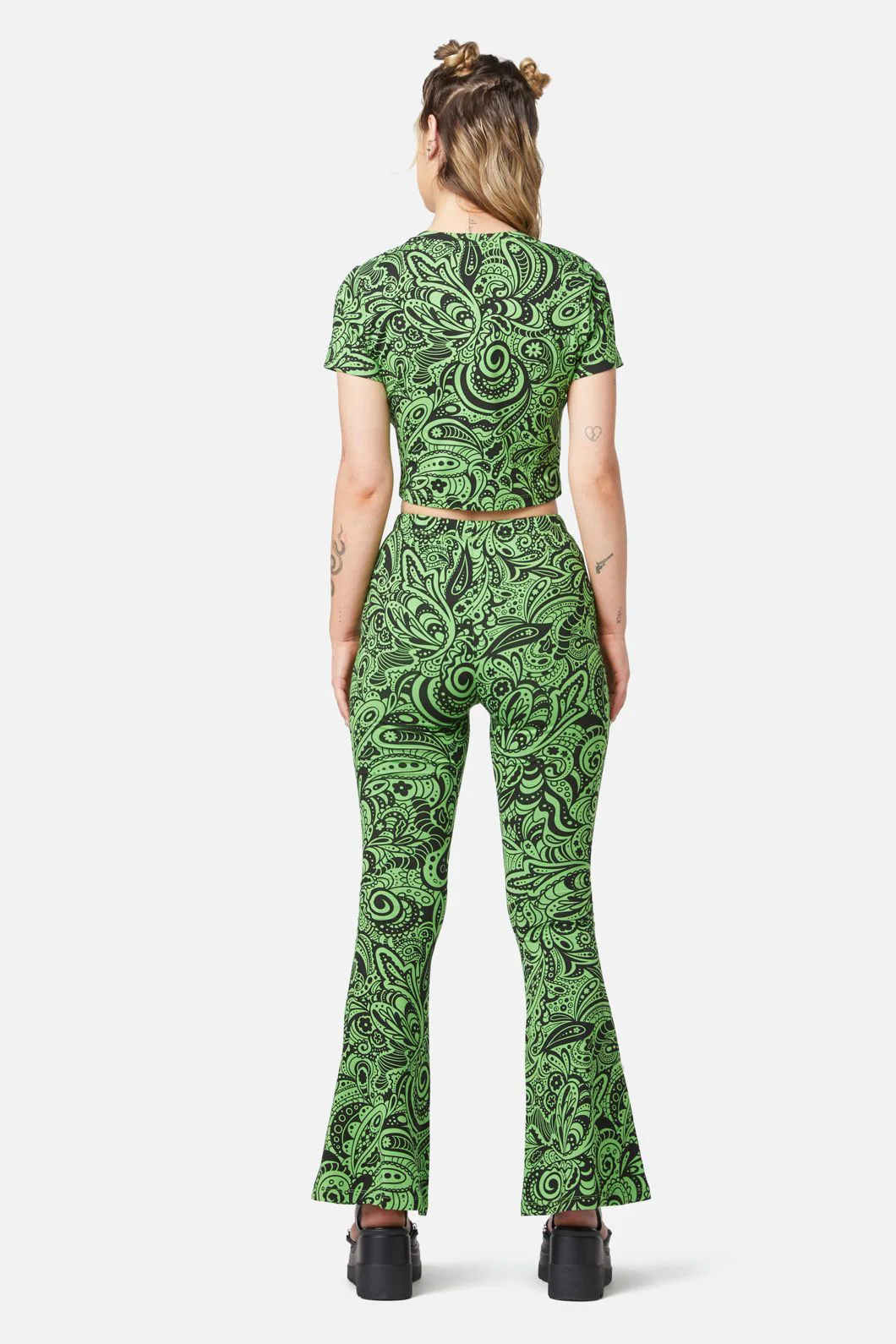 Acid Paisley Jersey Crop Tee - Image 4
