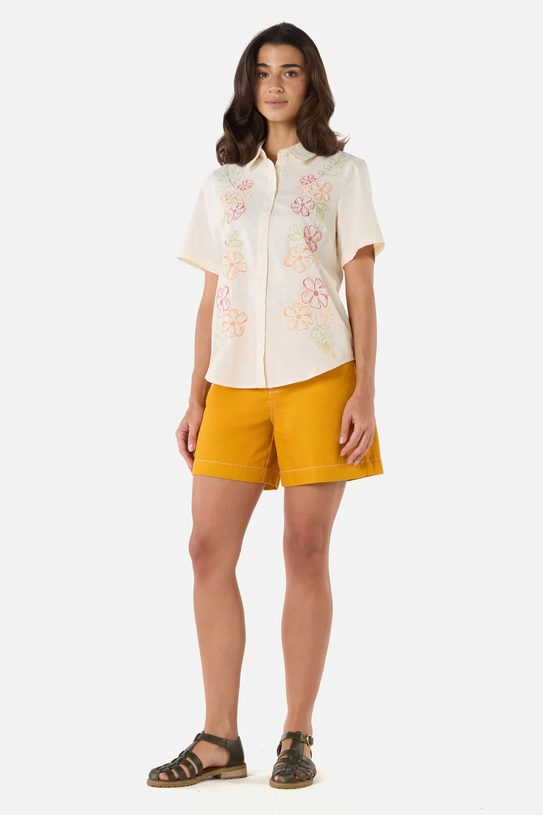 Alexa Flower Embroidered Shirt