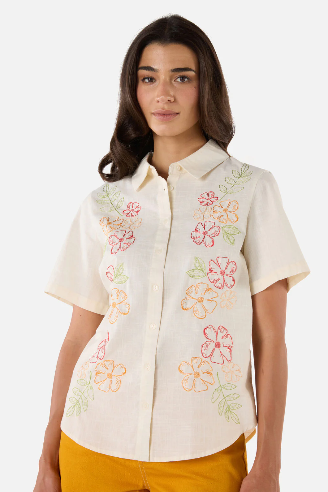 Alexa Flower Embroidered Shirt - Image 2