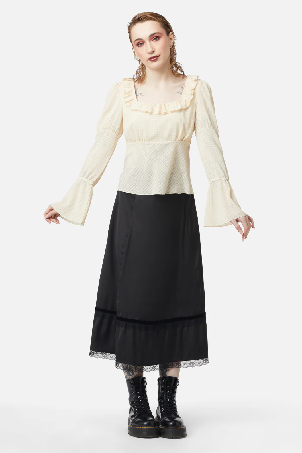 All Of White Sheer Blouse - Image 3
