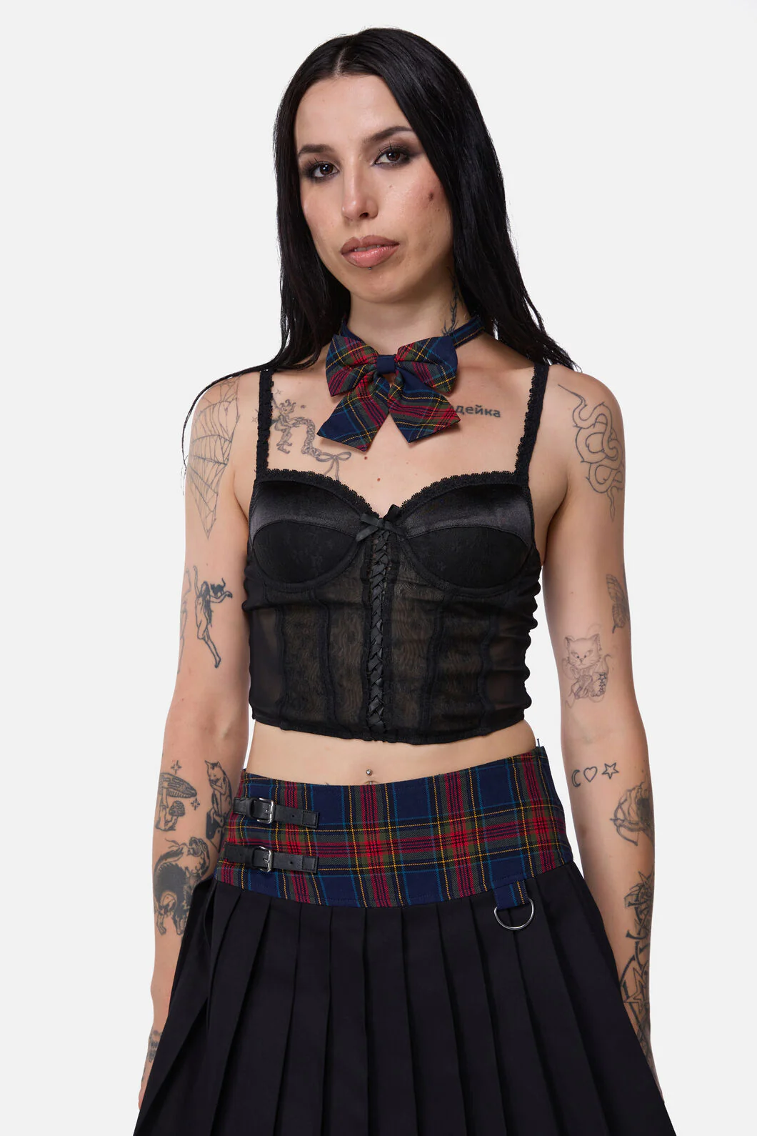 Antler Goth Tartan Bow Tie - Image 3