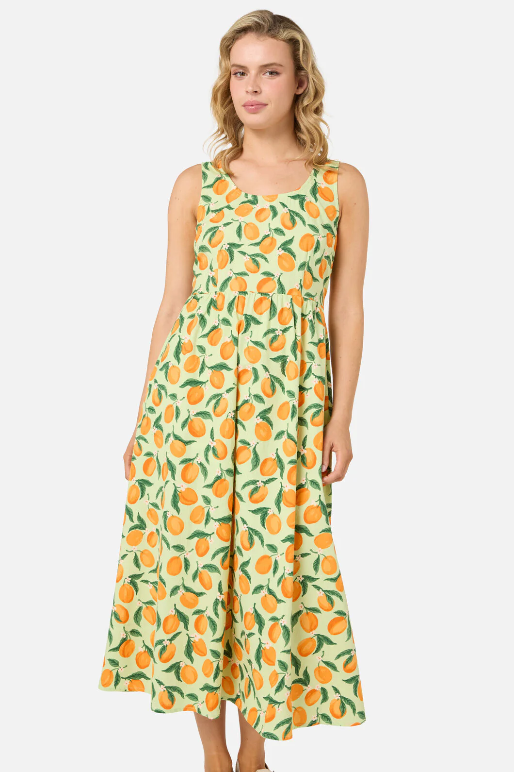 Apricots Gathered Midi Dress - Image 4