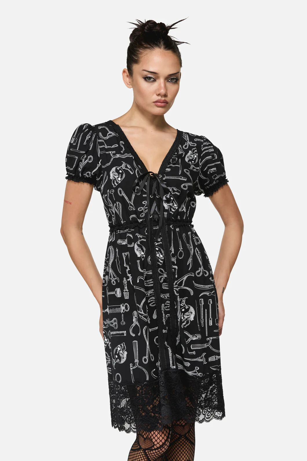 Barbaric Print Goth Dress
