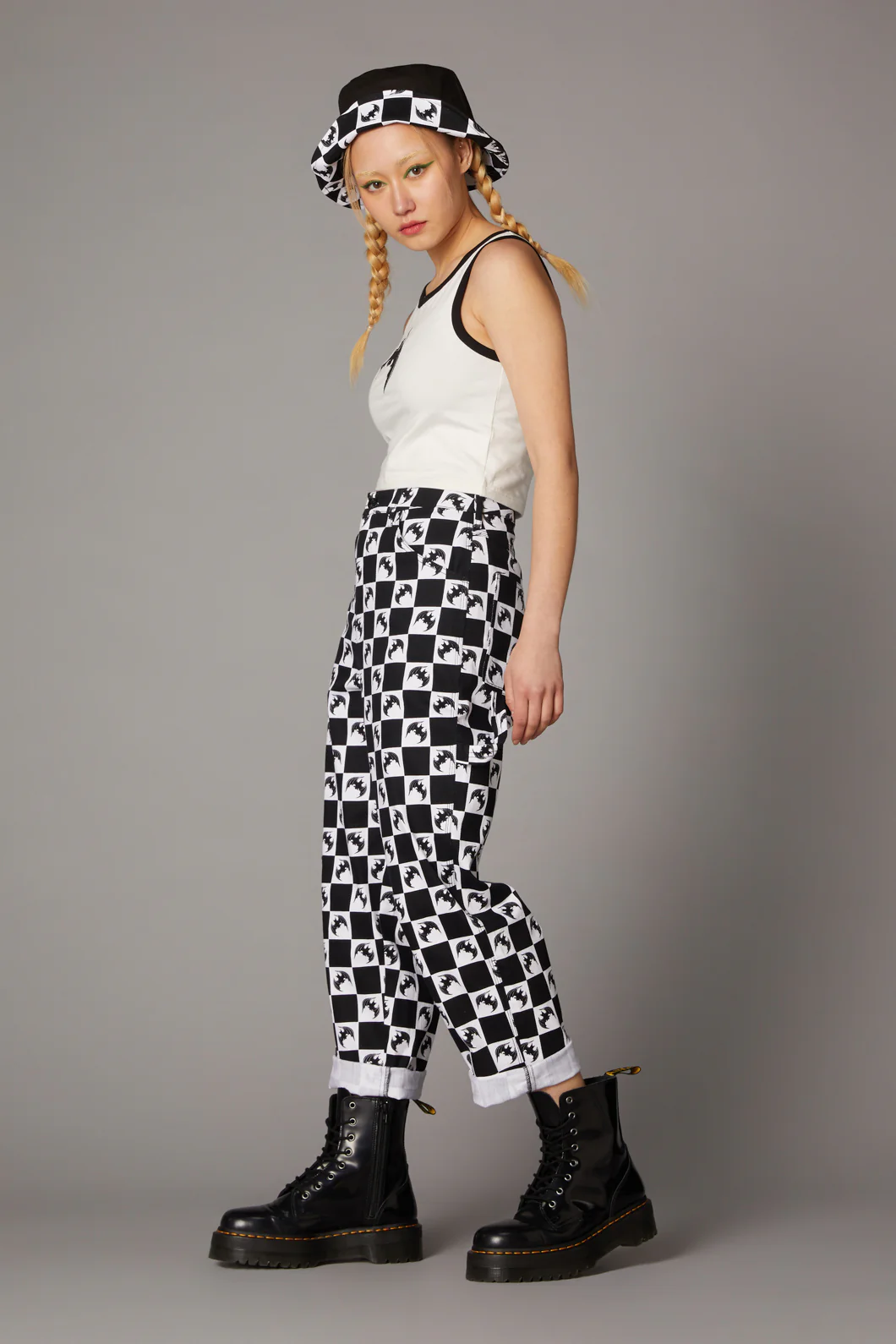 Bat Check Print Goth Pant - Image 5