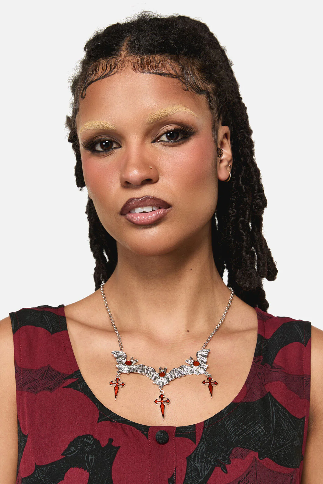 Bat Cross Necklace