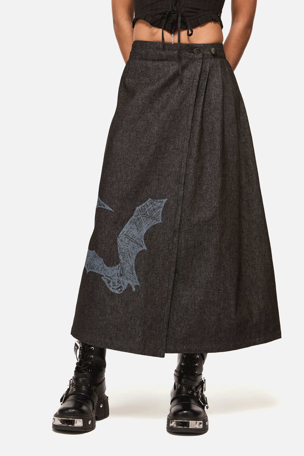 Batz Denim Midi Pleated Skirt - Image 2