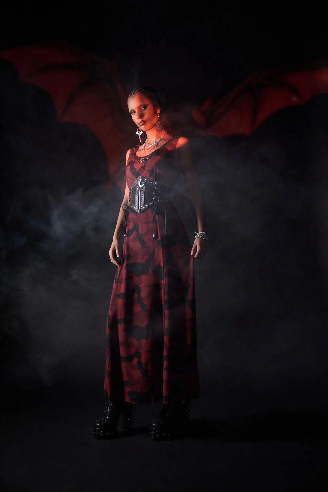 Batz Sleeveless Goth Midi Dress - Image 3