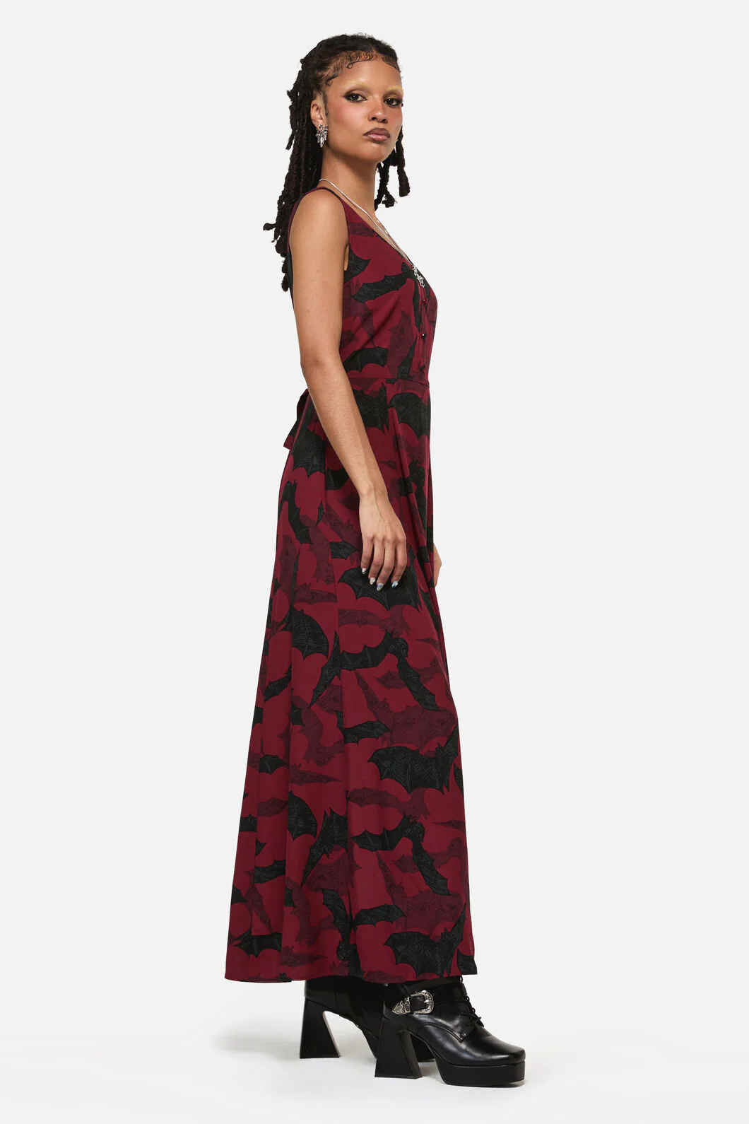 Batz Sleeveless Goth Midi Dress - Image 5