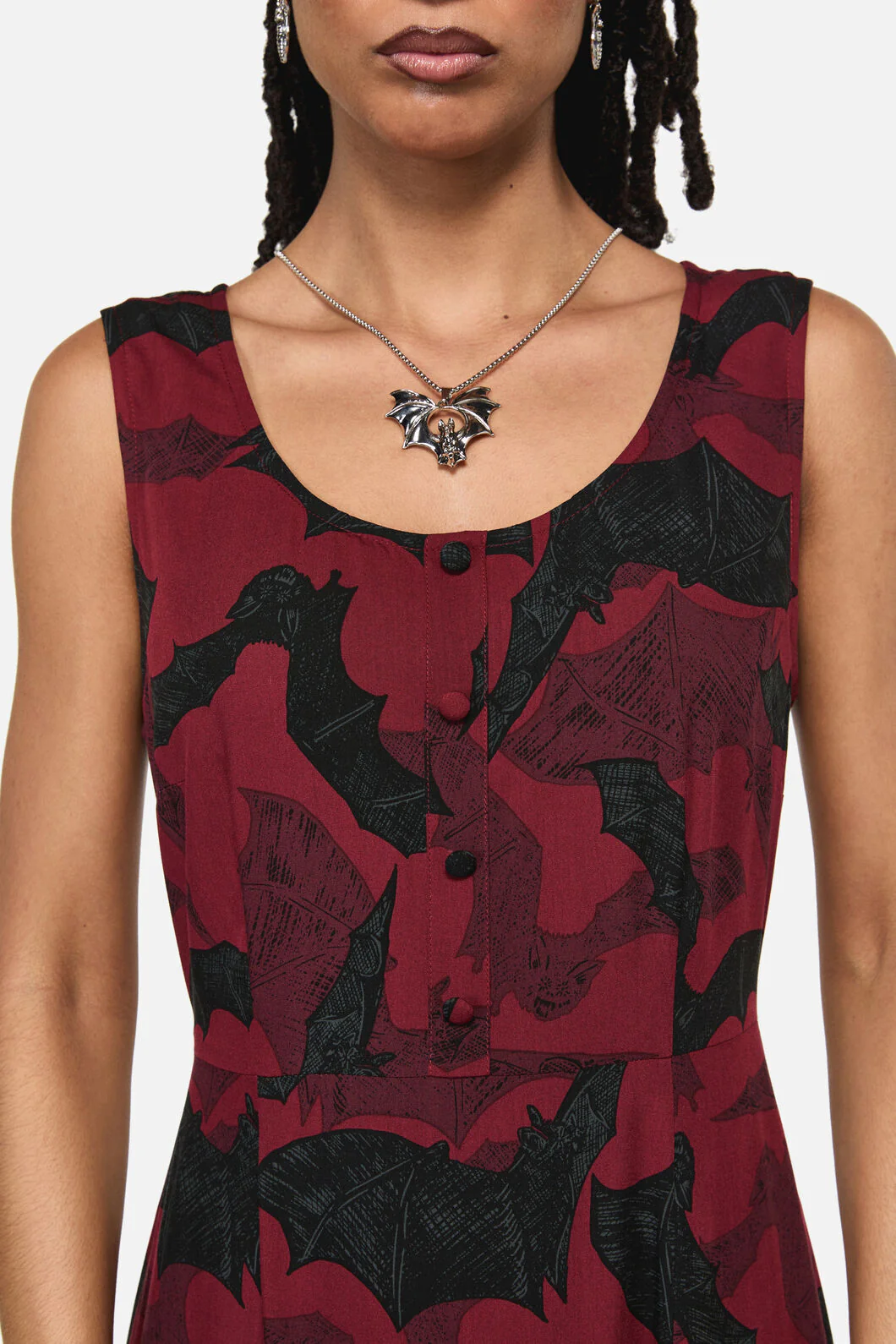Batz Sleeveless Goth Midi Dress - Image 7