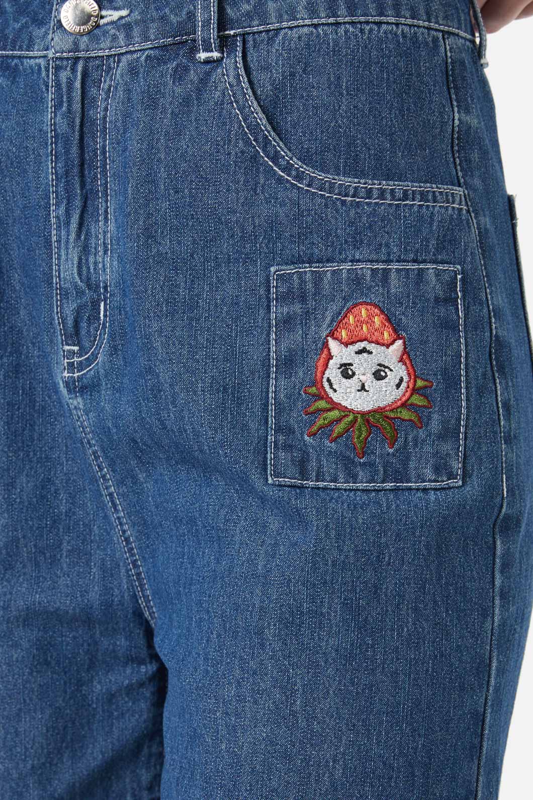 Berry Kitty Denim Shorts - Image 6