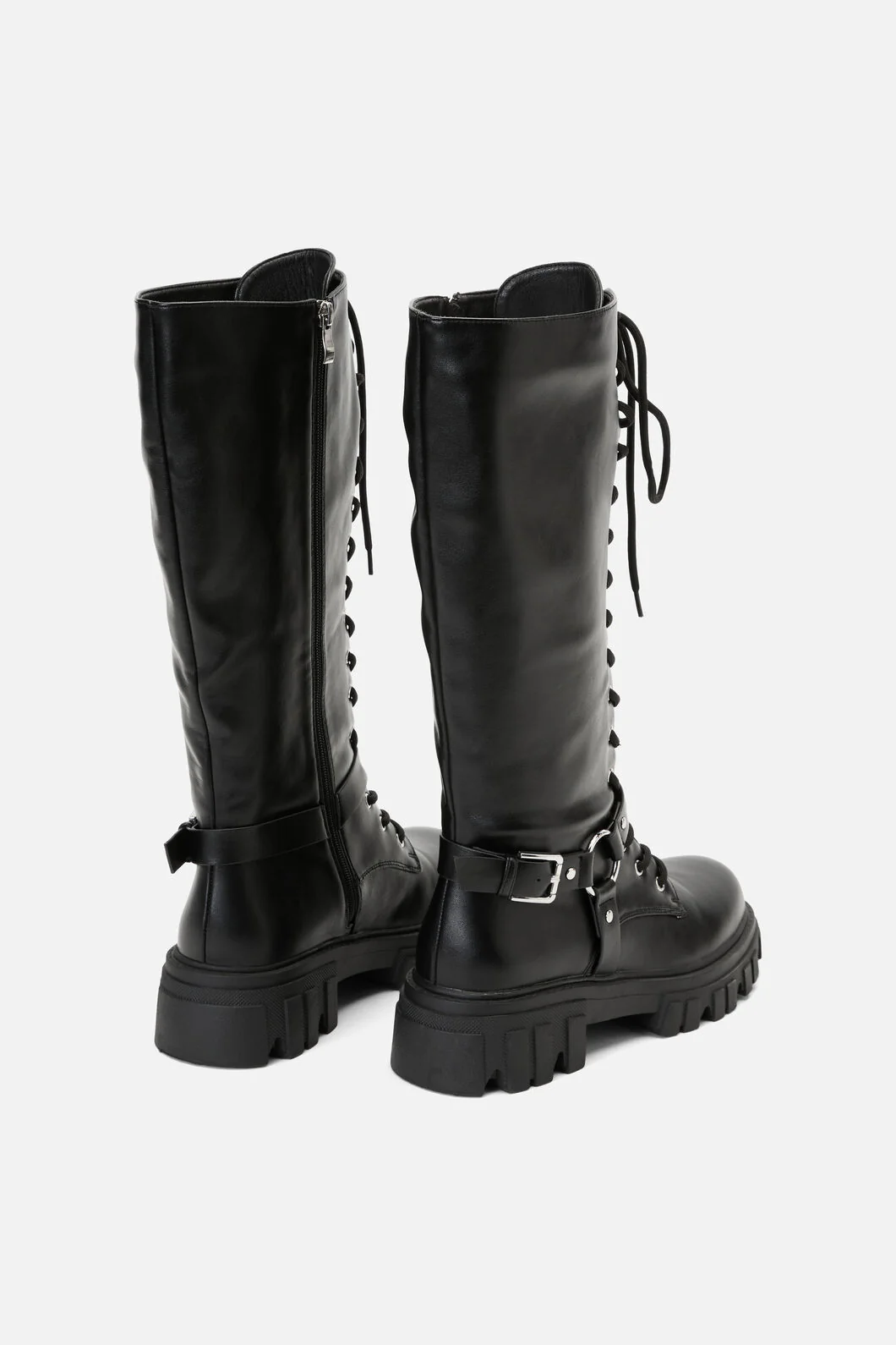 Biker Detail Knee High Boot - Image 4