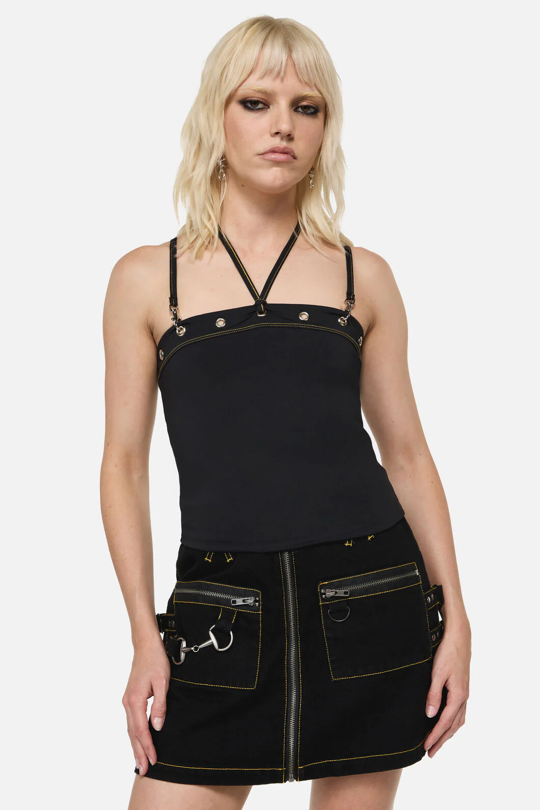 Biter Punk Eyelet Tank Top