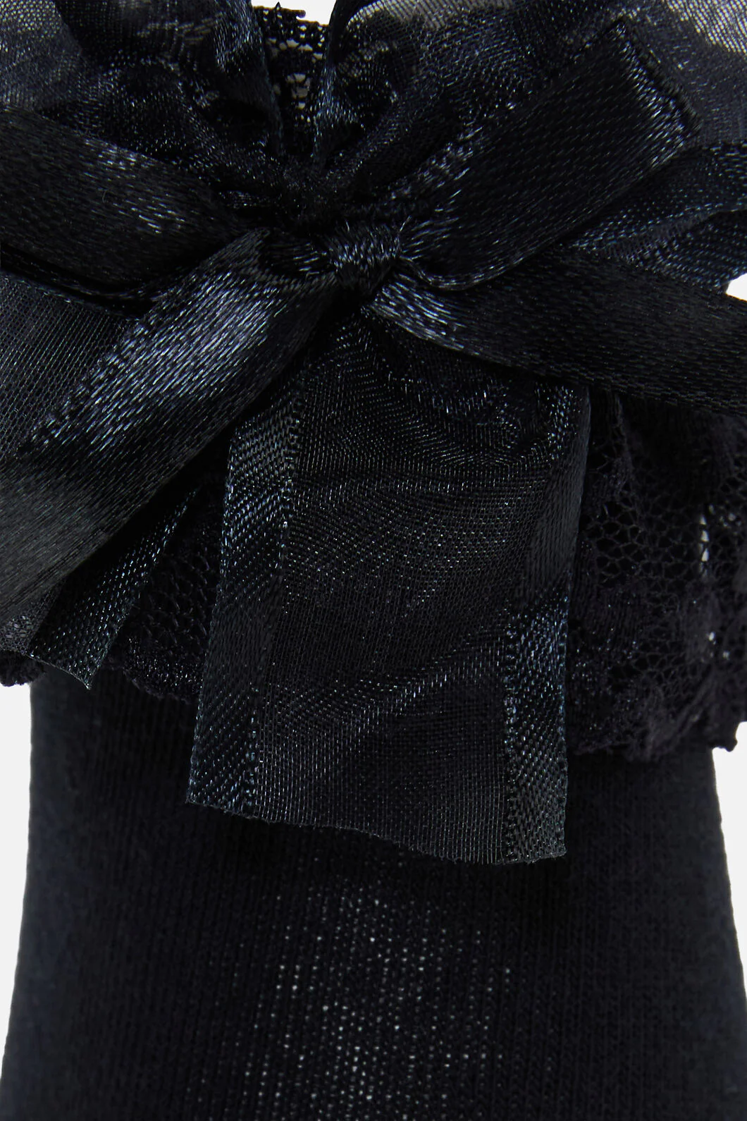 Black Classic Lace Top Socks - Image 3