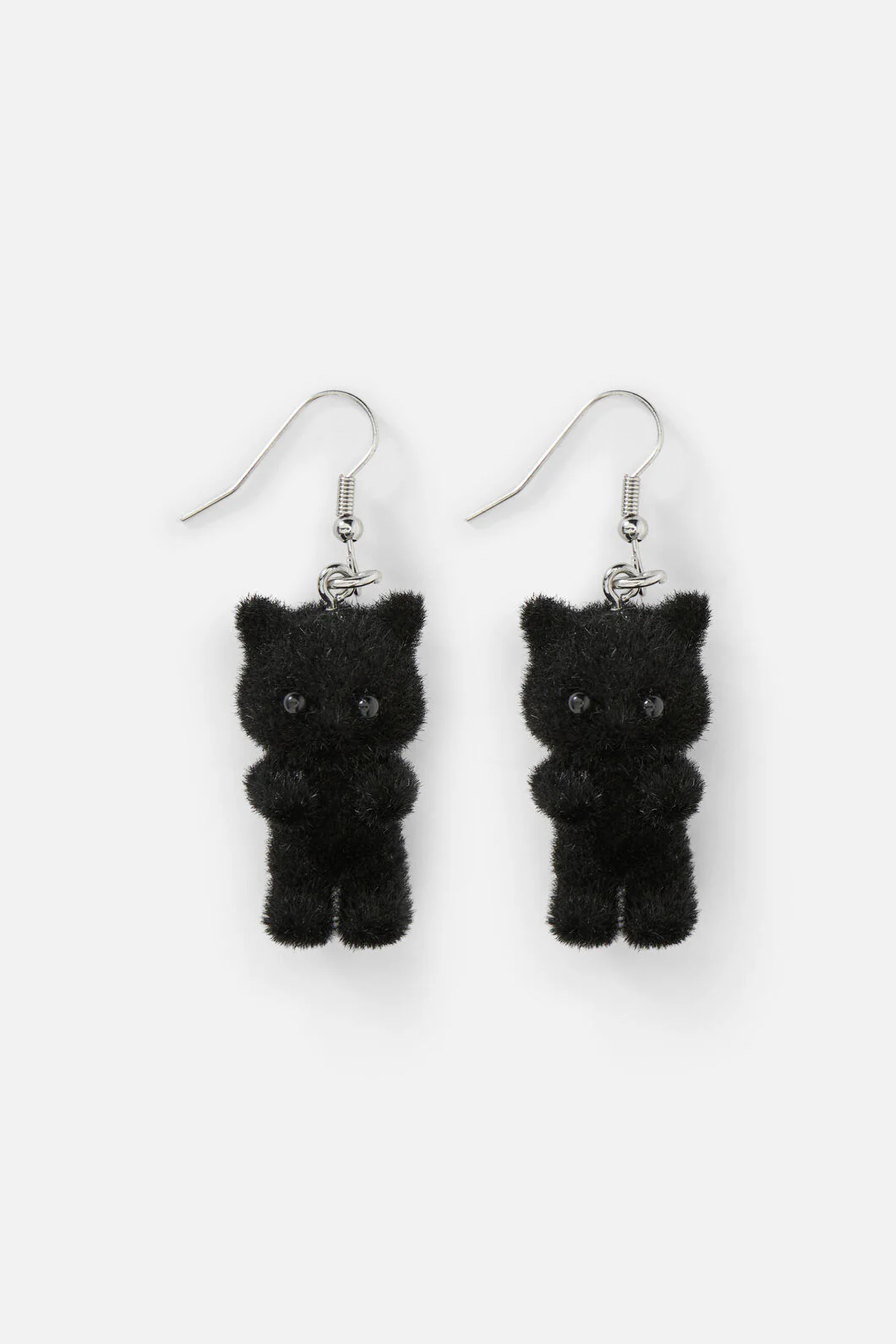 Black Furry Cat Earrings