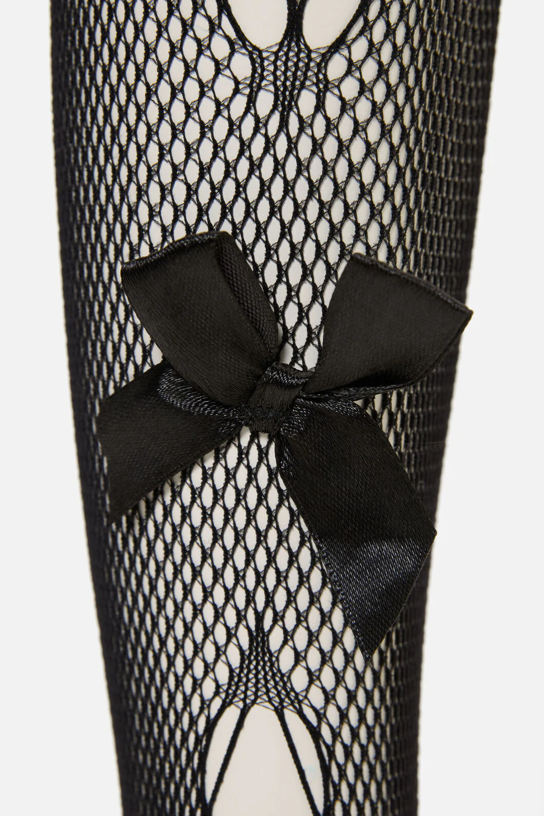 Black Long Mesh Bow Sock - Image 3