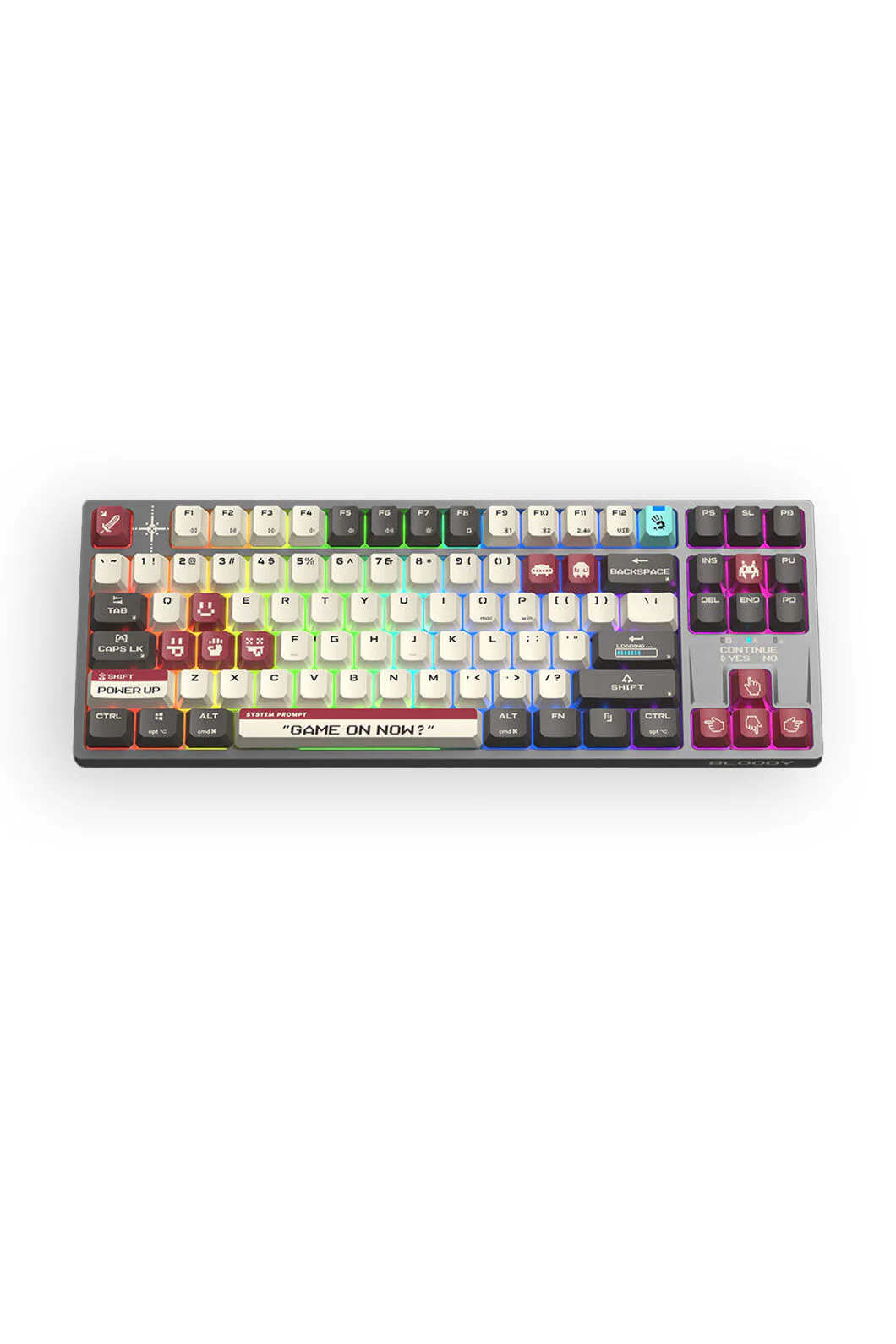 Bloody WS87 Pixels Red TKL Dual Core Wireless Mechanical Keyboard - Image 3
