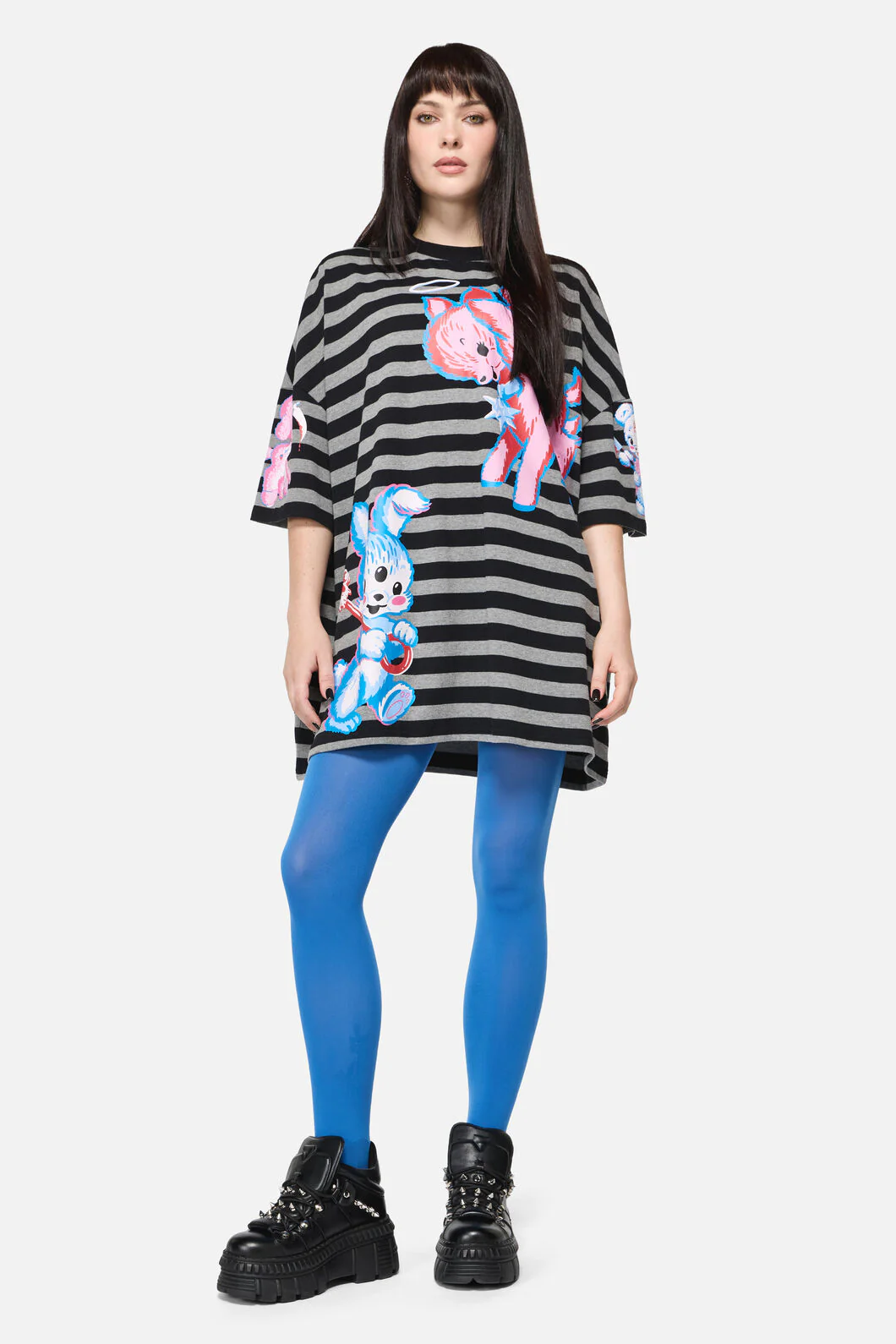 Blue Plain Tights