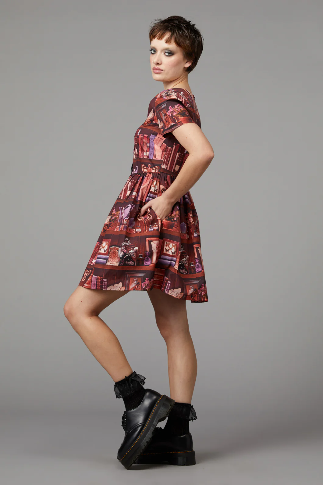 Bookish Print Dress - Image 4