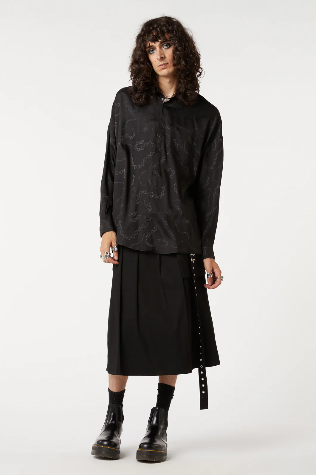 Bound & Chianed Satin LS Shirt - Image 2