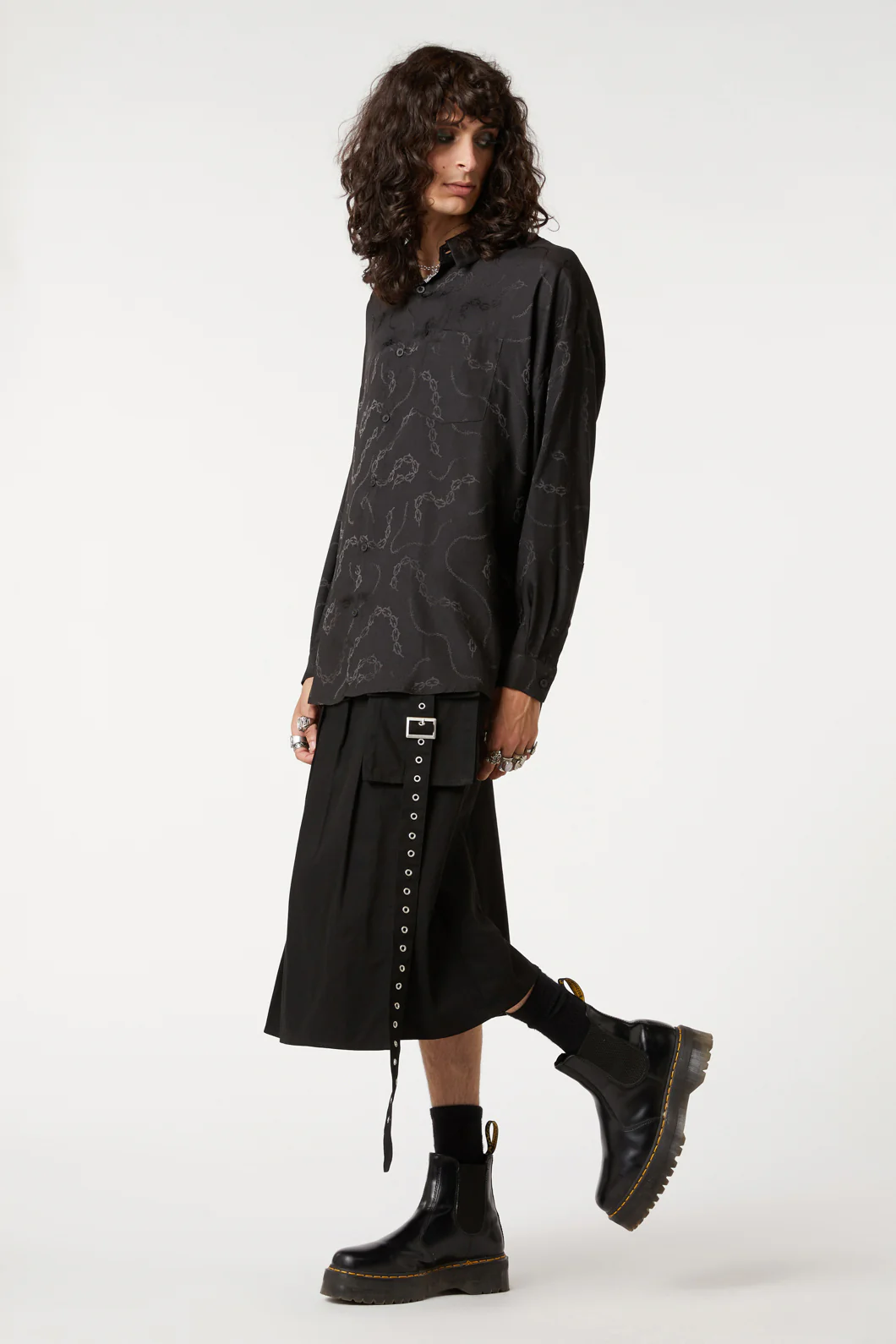 Bound & Chianed Satin LS Shirt - Image 3