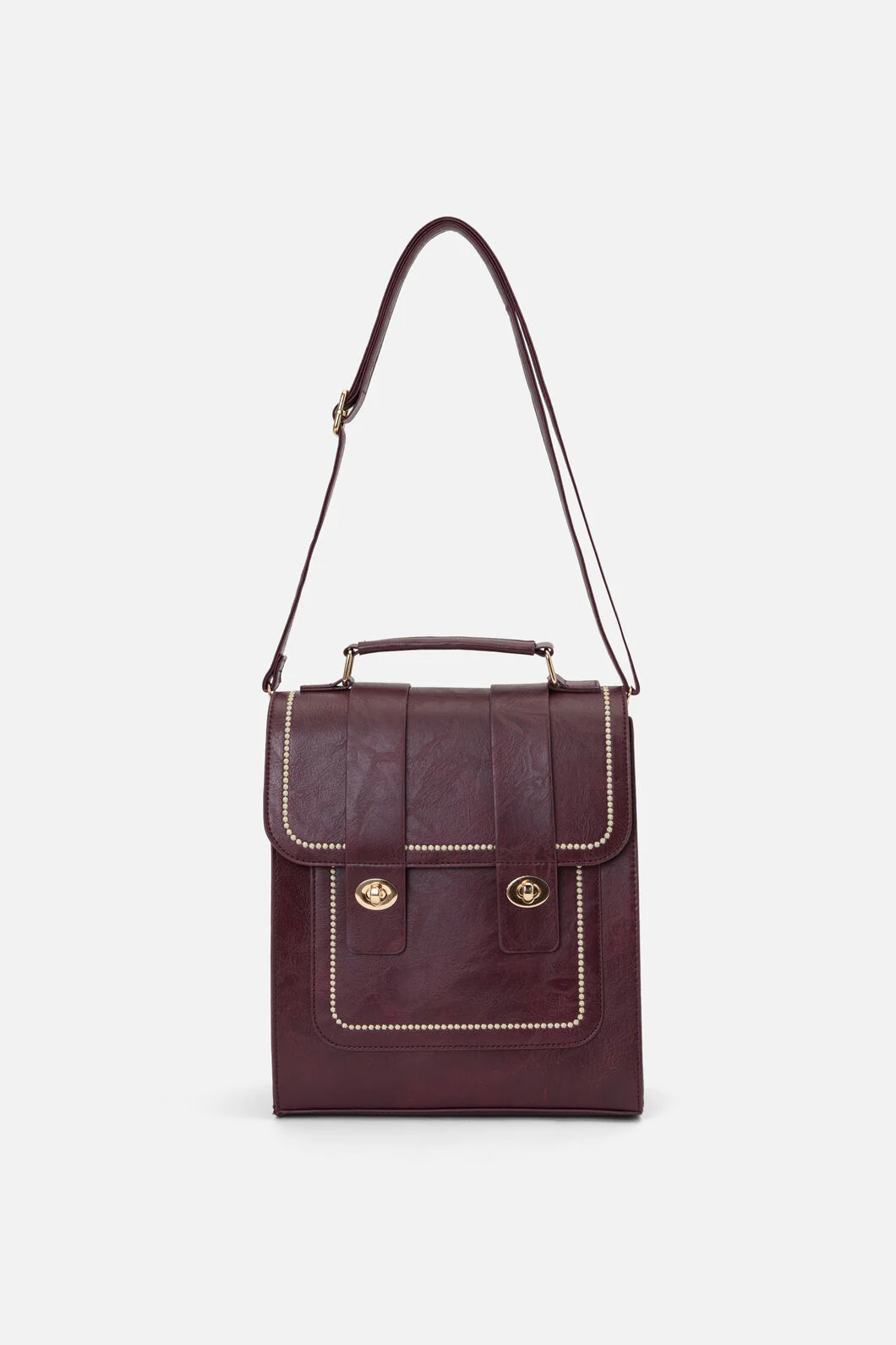 Burgundy Two Way Satchel - Image 4