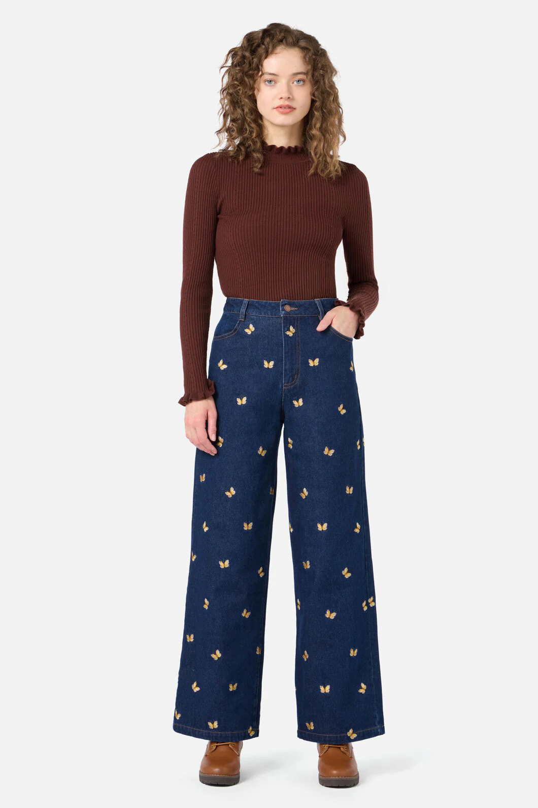 Butterfly Embroidered Jean