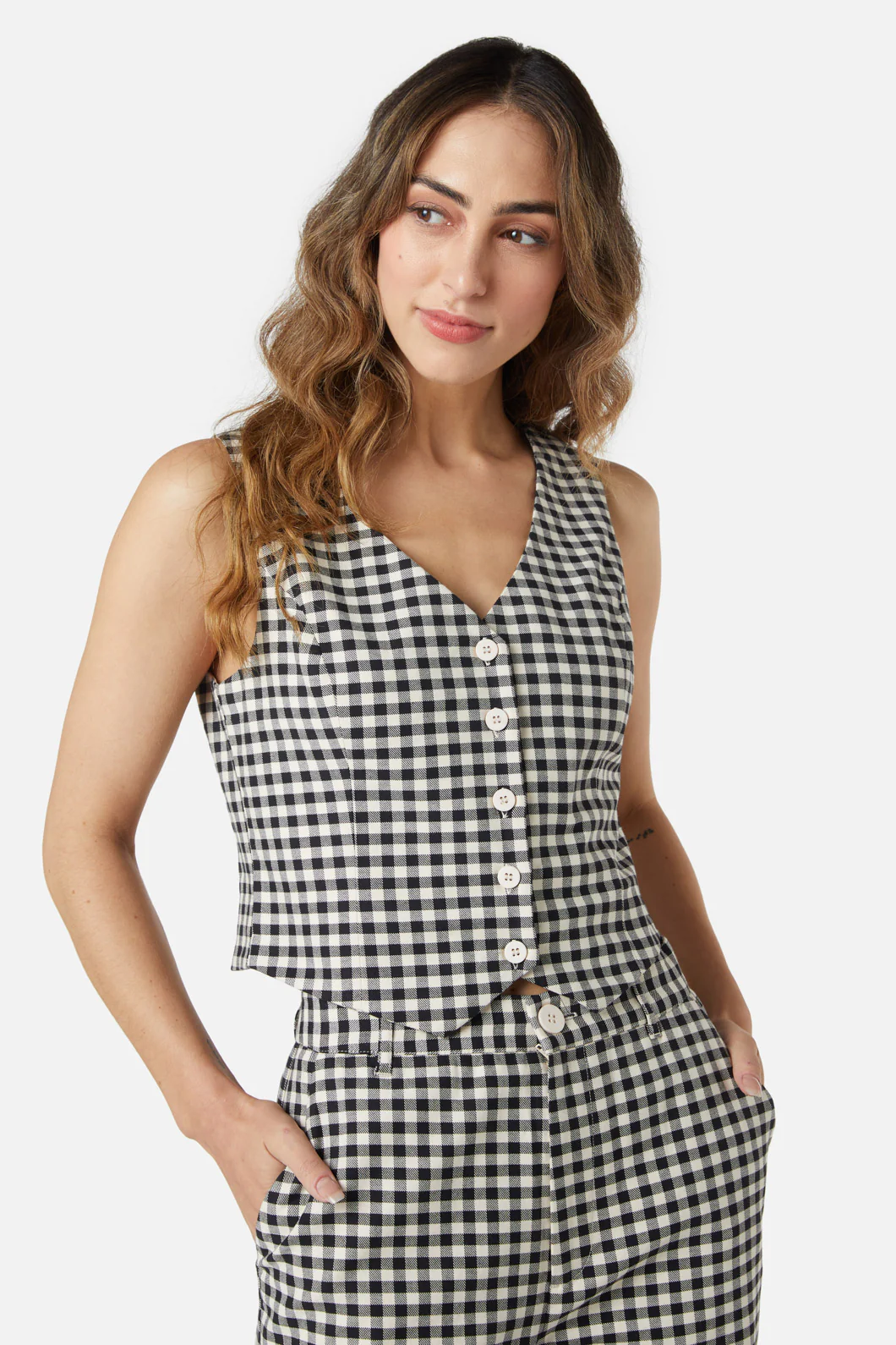 Callie Check Vest - Image 7