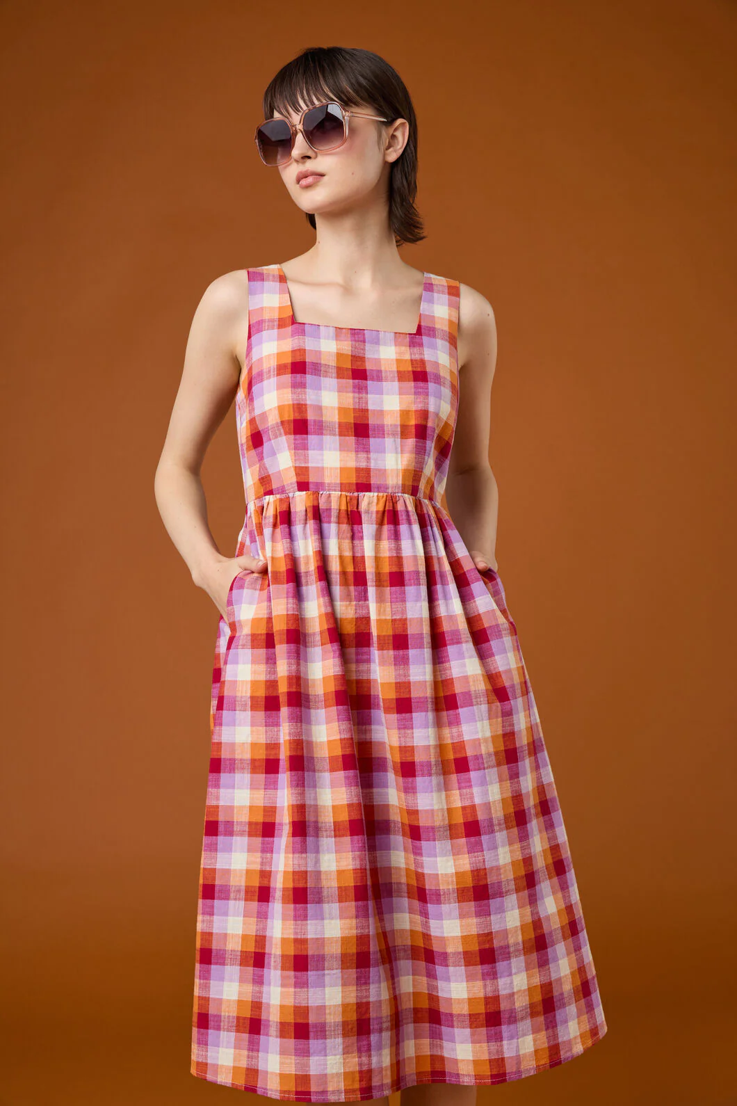 Cassie Check Midi Dress - Image 3