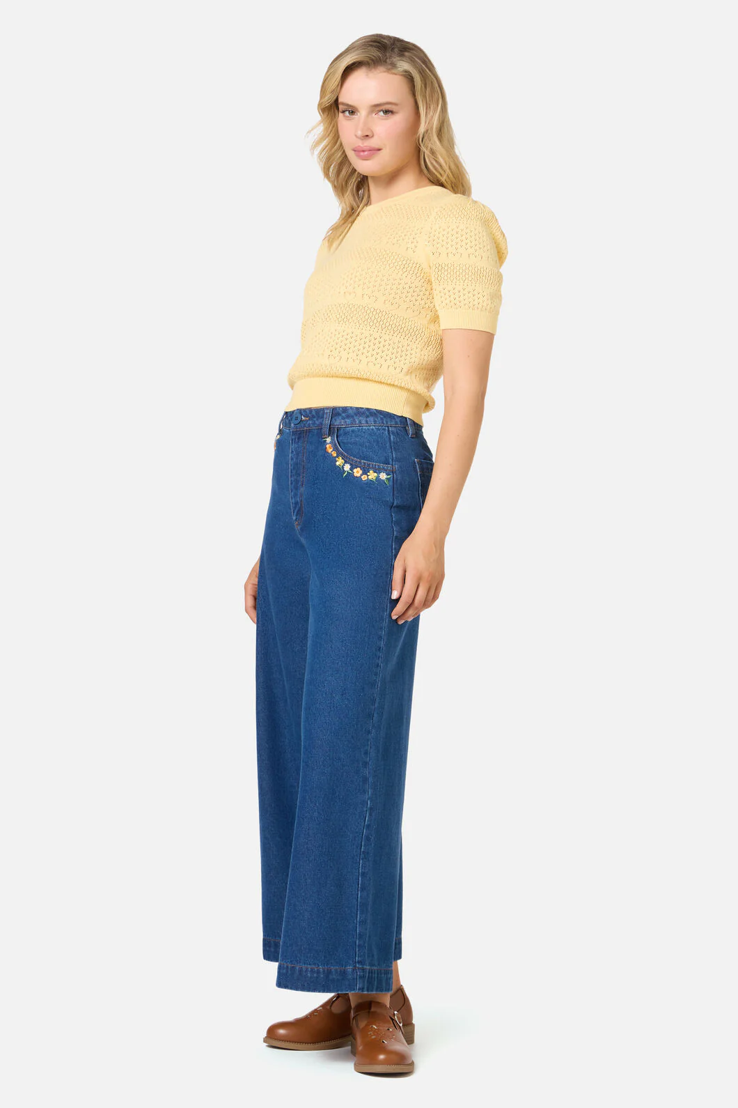 Cat Embroidered Denim Jean - Image 4