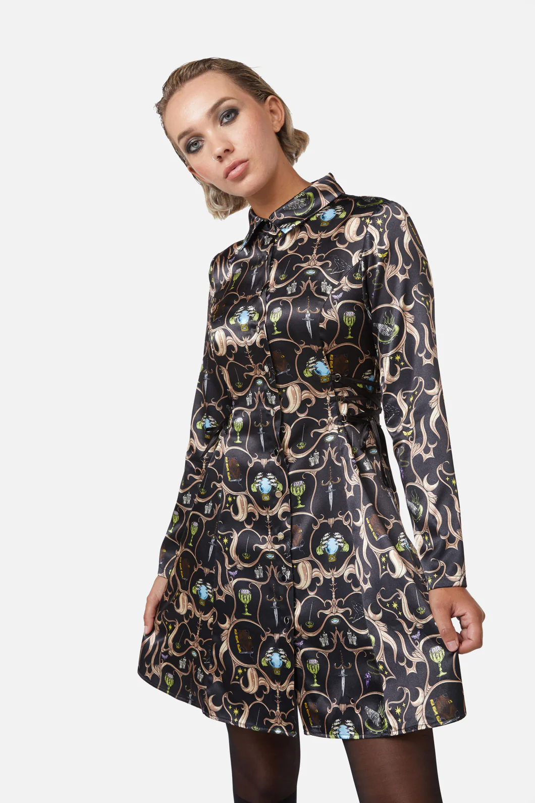Ceremonial Printed Shirt Dress - Image 2