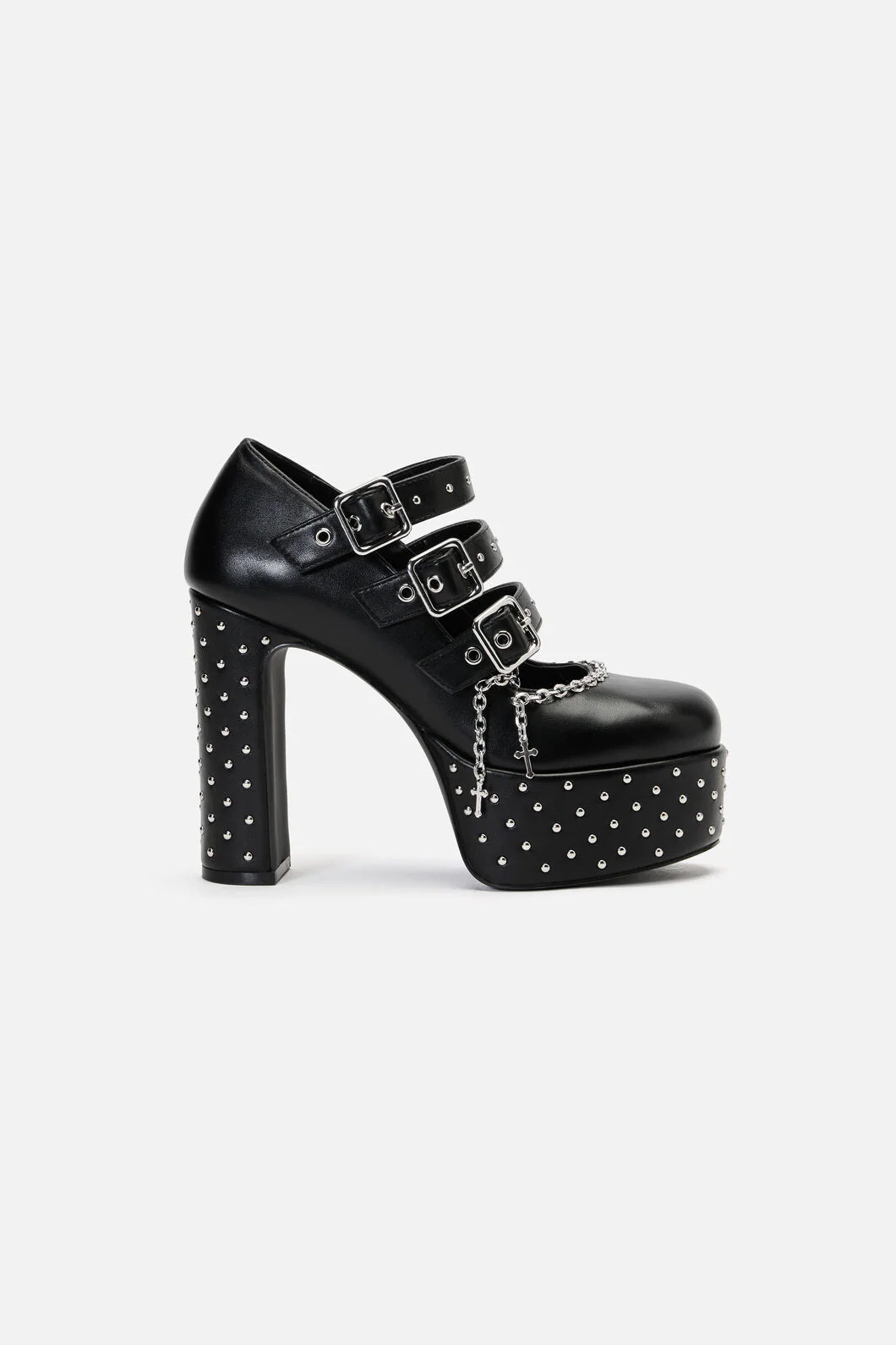 Chain Cross Studded Mary Janes - Image 2