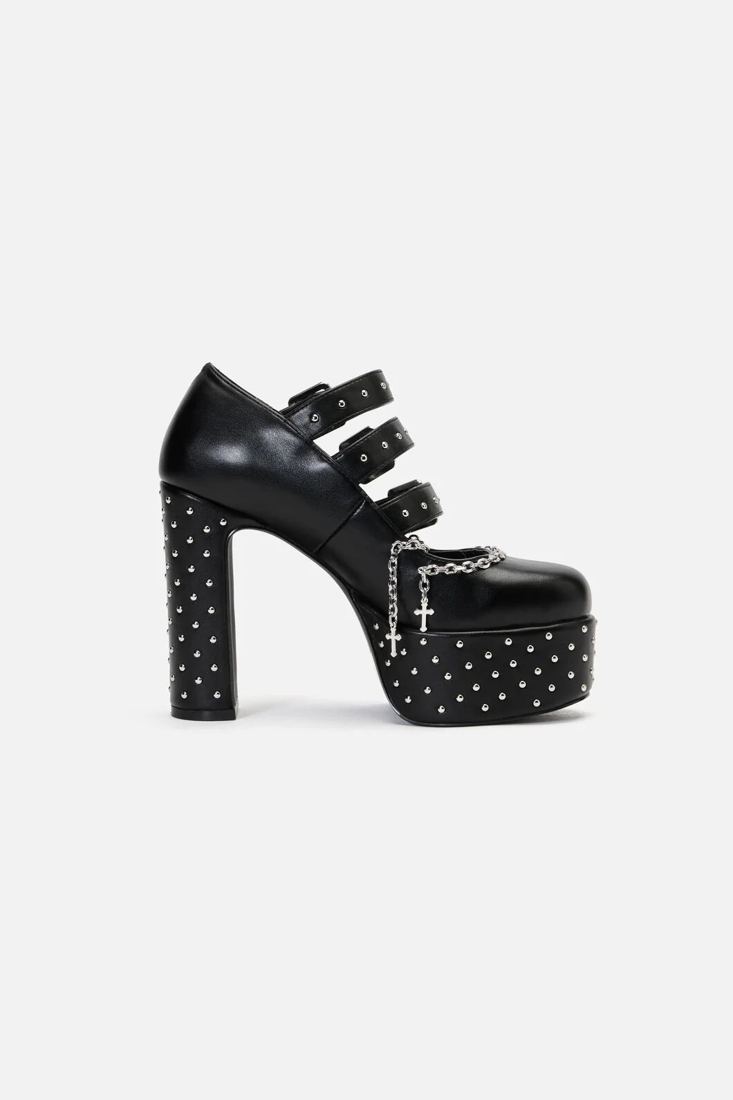 Chain Cross Studded Mary Janes - Image 3