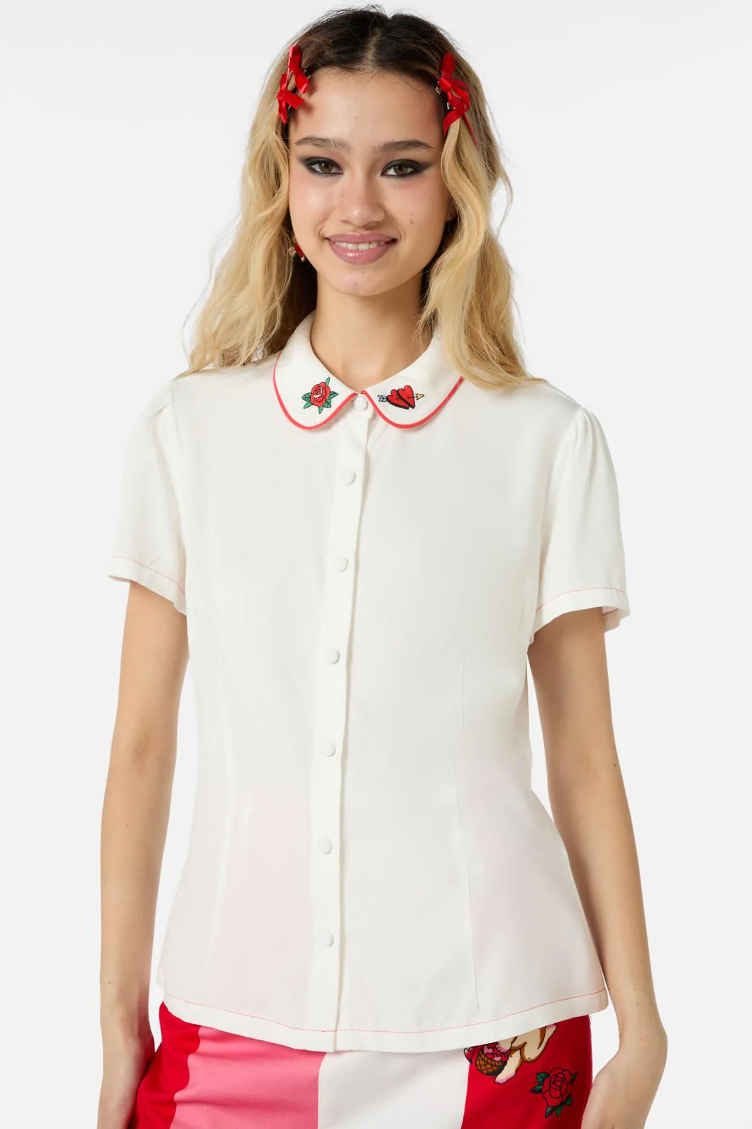 Collar Embroidery Blouse