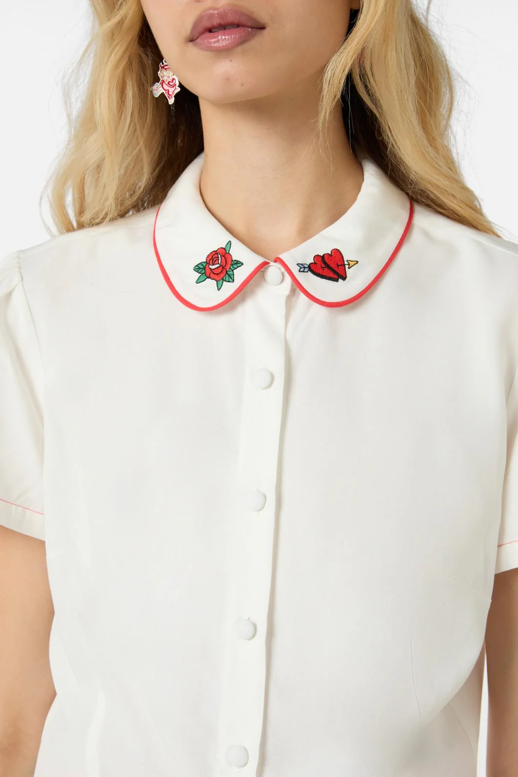 Collar Embroidery Blouse - Image 6
