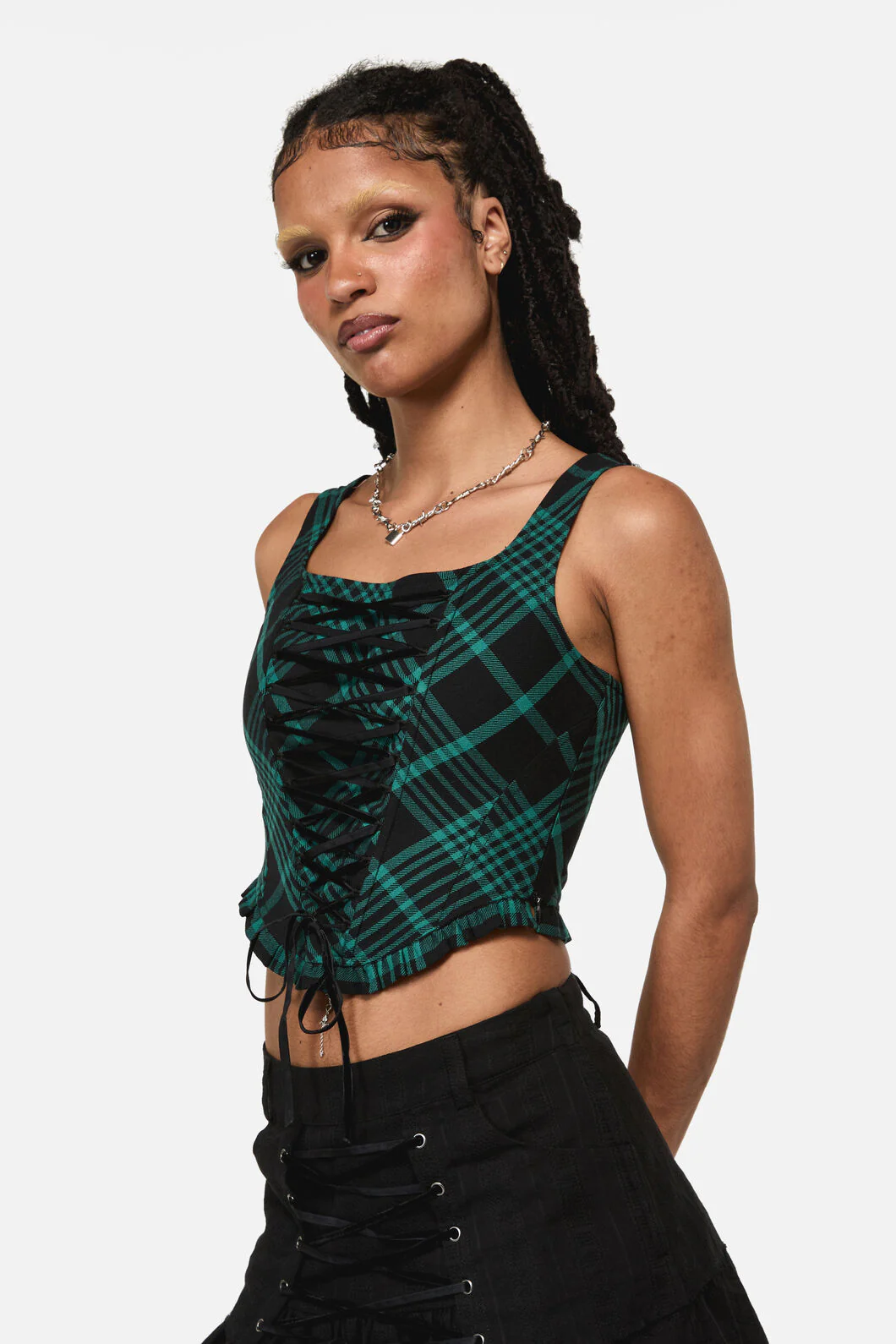 Conjuring Goth Tartan Corset - Image 2