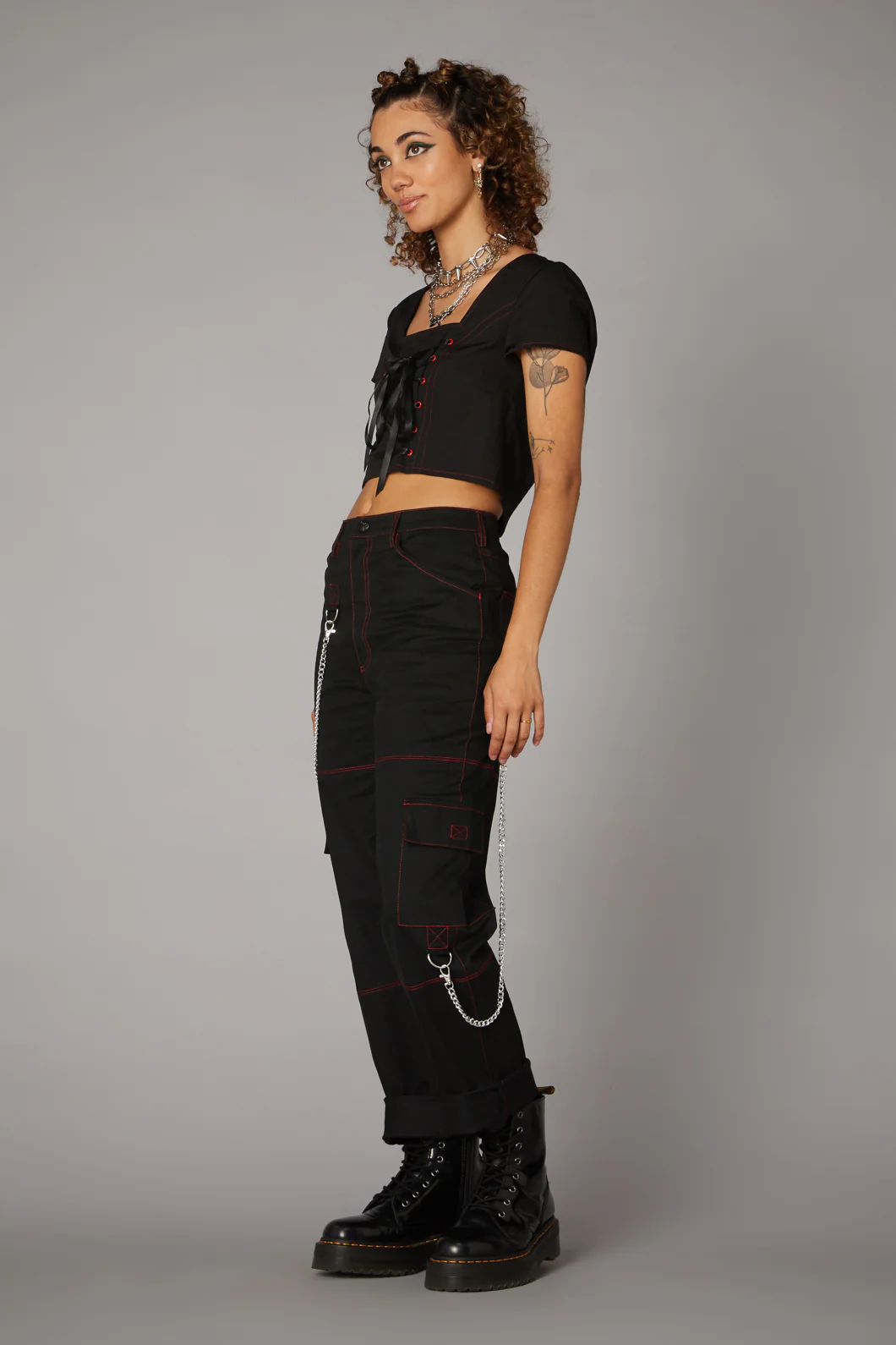 Contrast Stitch Corset Top - Image 3