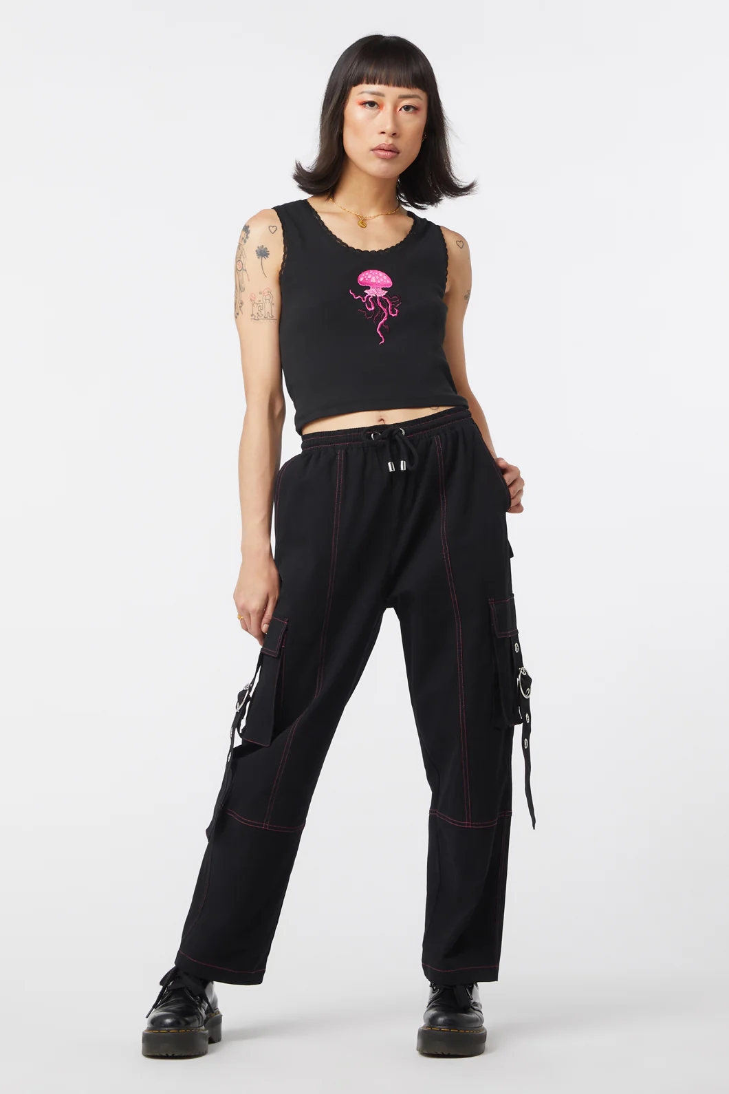 Contrast Stitch School Cargo