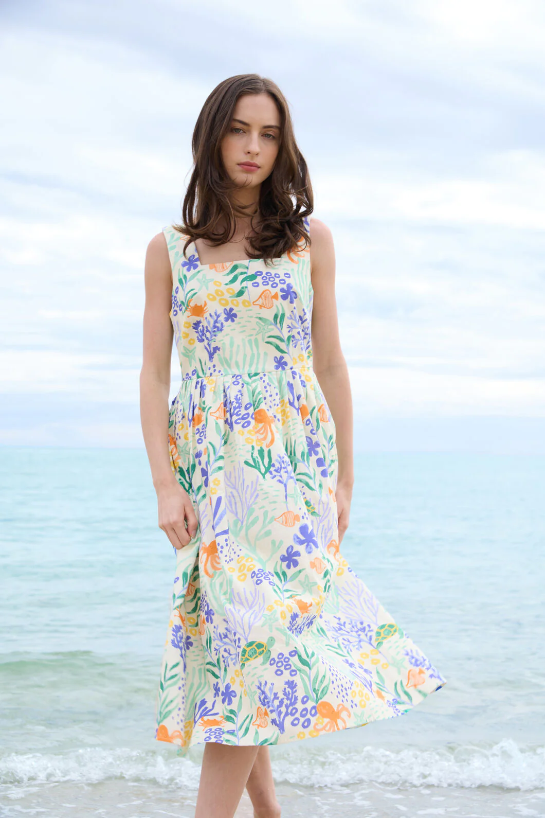 Coral Reef Midi Dress