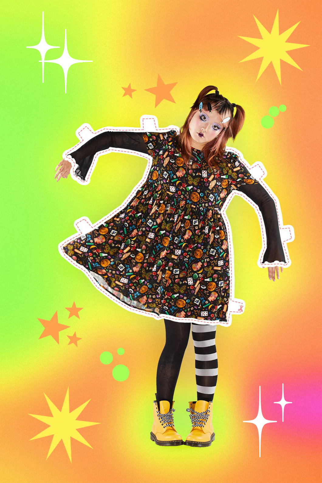 Crafty Witch Print Dress - Image 10
