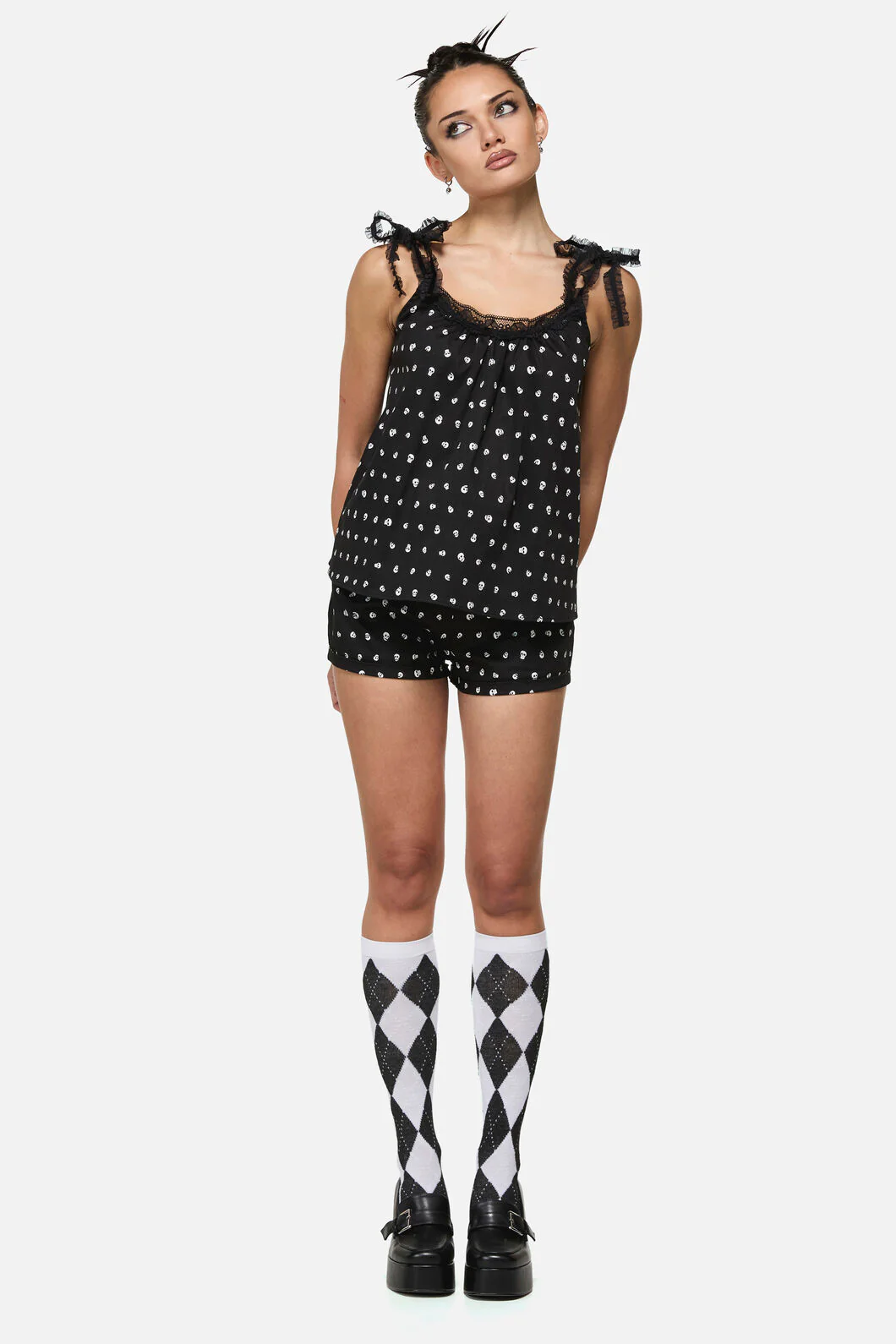 Cranium Goth Lace Tank Top - Image 4