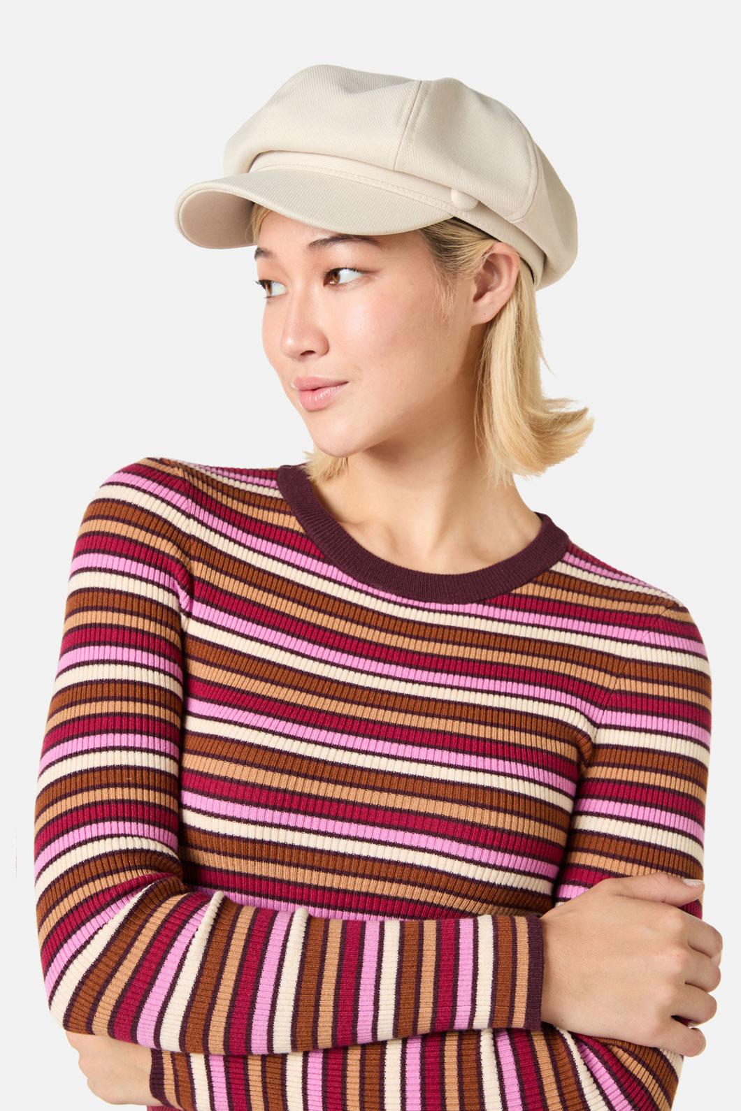 Cream Button Peak Hat - Image 2