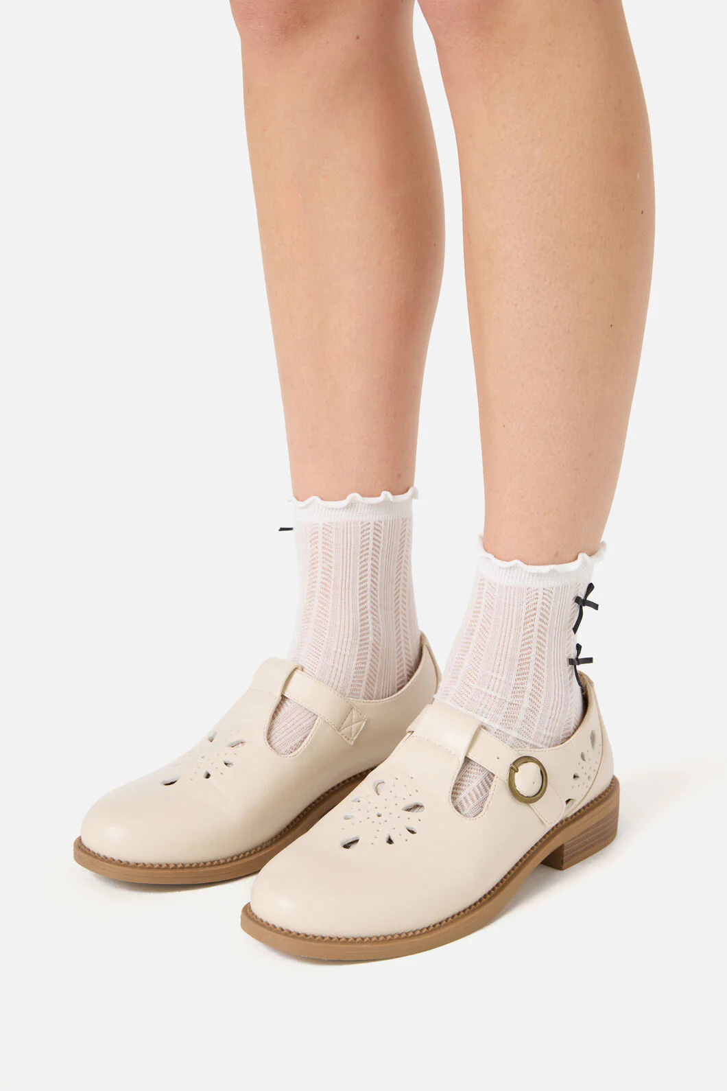 Cream Cut Out Shoe