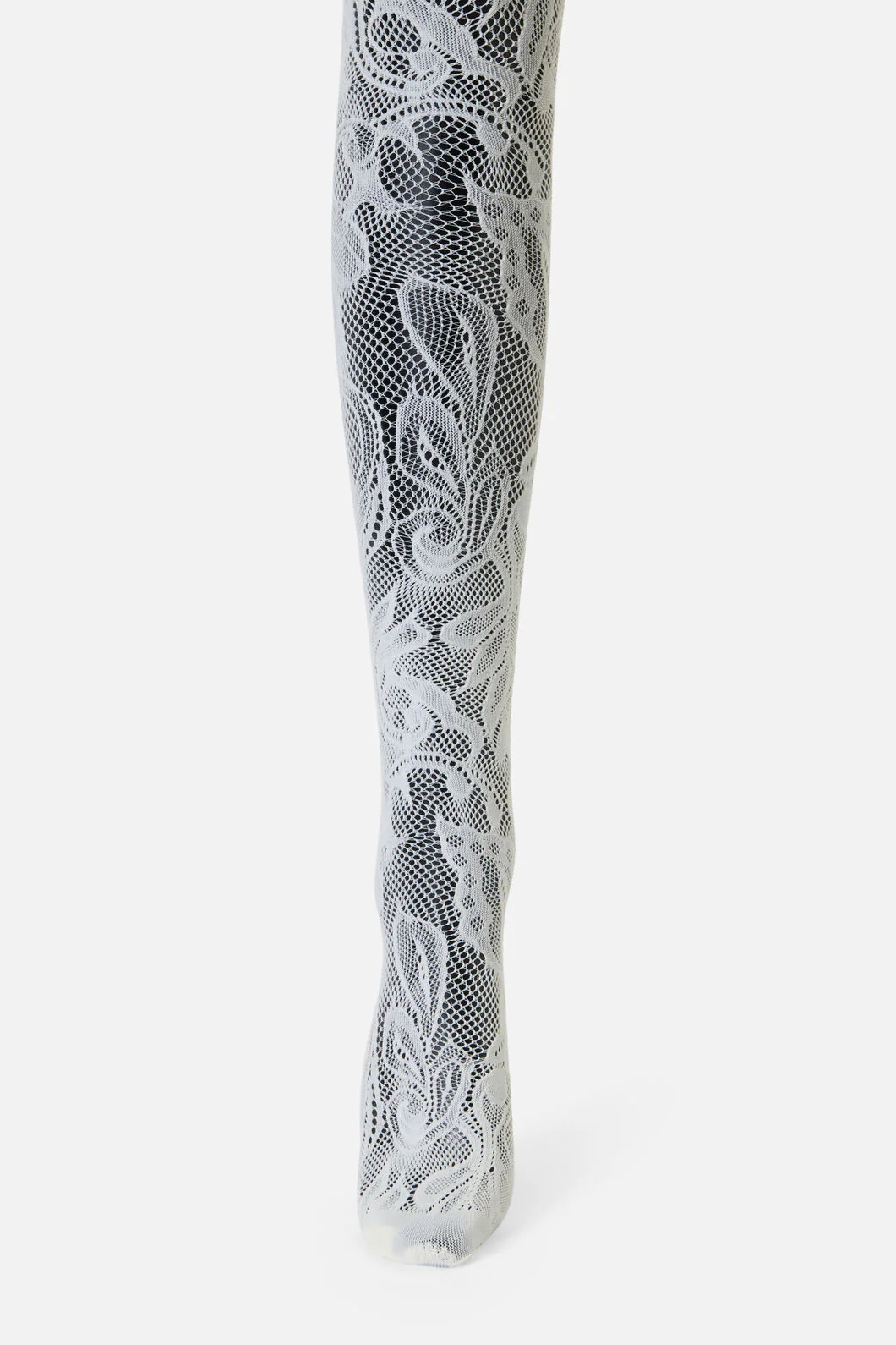 Cream Swirls Fishnet Tights