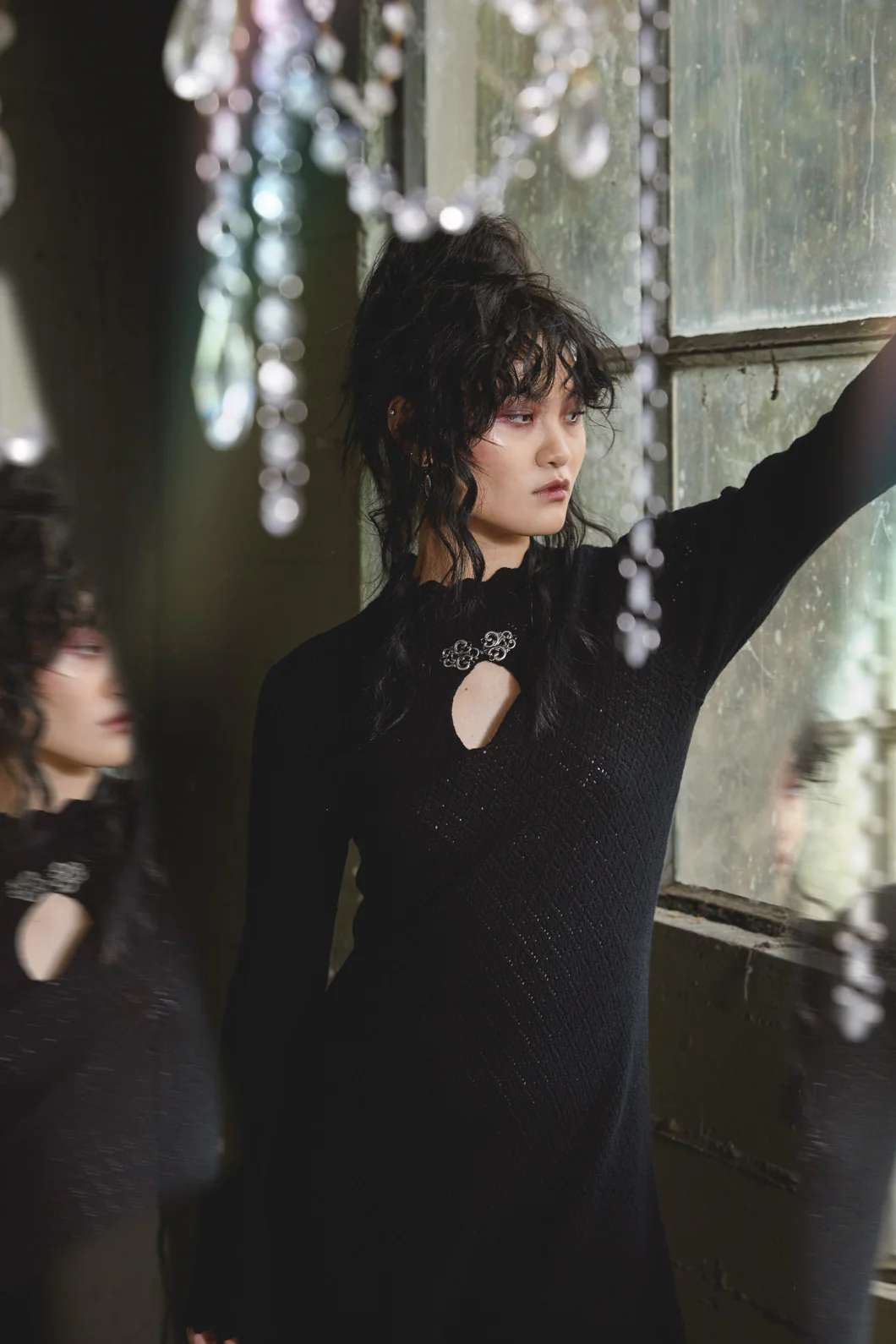 Crochet Knit Mini Dress - Image 2